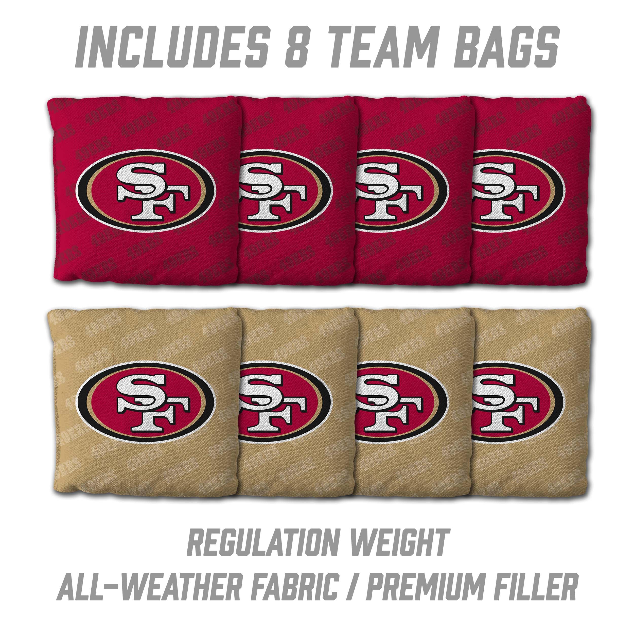 YouTheFan NFL San Francisco 49ers 2’ x 4’ Professional Wood Cornhole Game with Logo Bags - Sports Collectibles, Sports Memorabilia, Sports Fan Shop, Sports Gifts