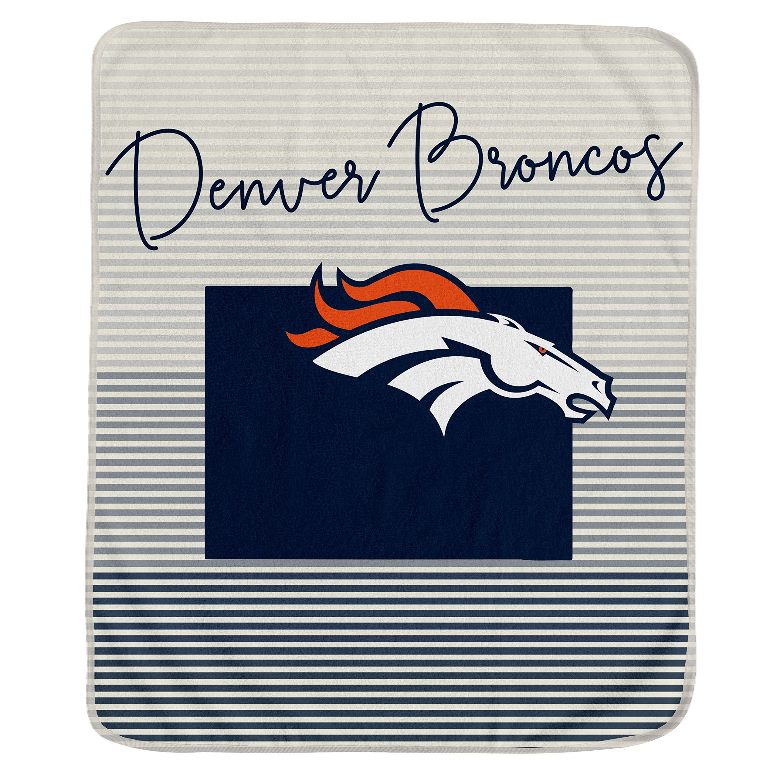Pegasus Sports NFL Ultra Fleece State Stripe Blanket- Denver Broncos, Team Color, 60x70 - Sports Gifts, Sports Memorabilia, Sports Collectibles, Fan Shop