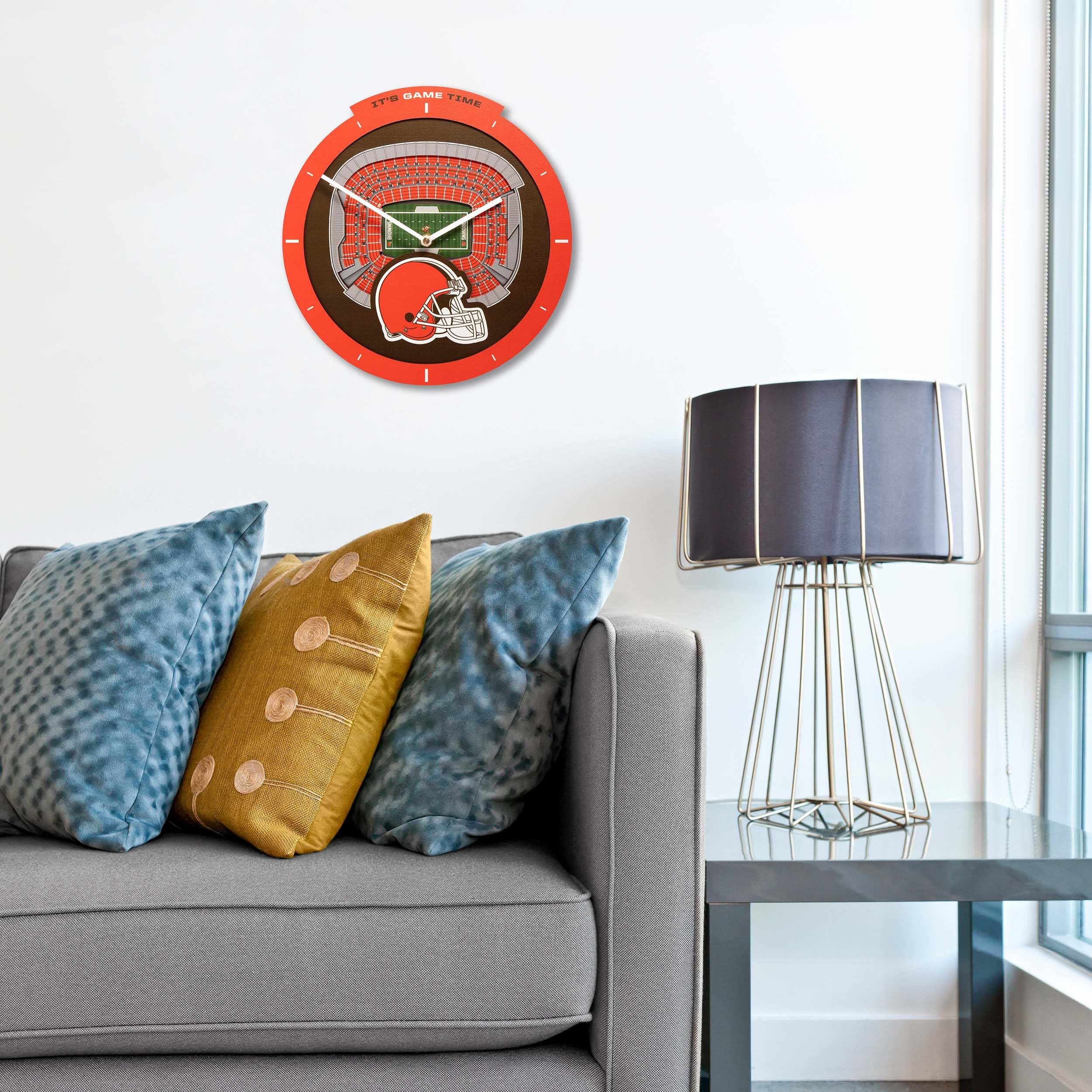 YouTheFan NFL Cleveland Browns 3D StadiumView Clock - Sports Gifts, Sports Memorabilia, Sports Collectibles, Fan Shop