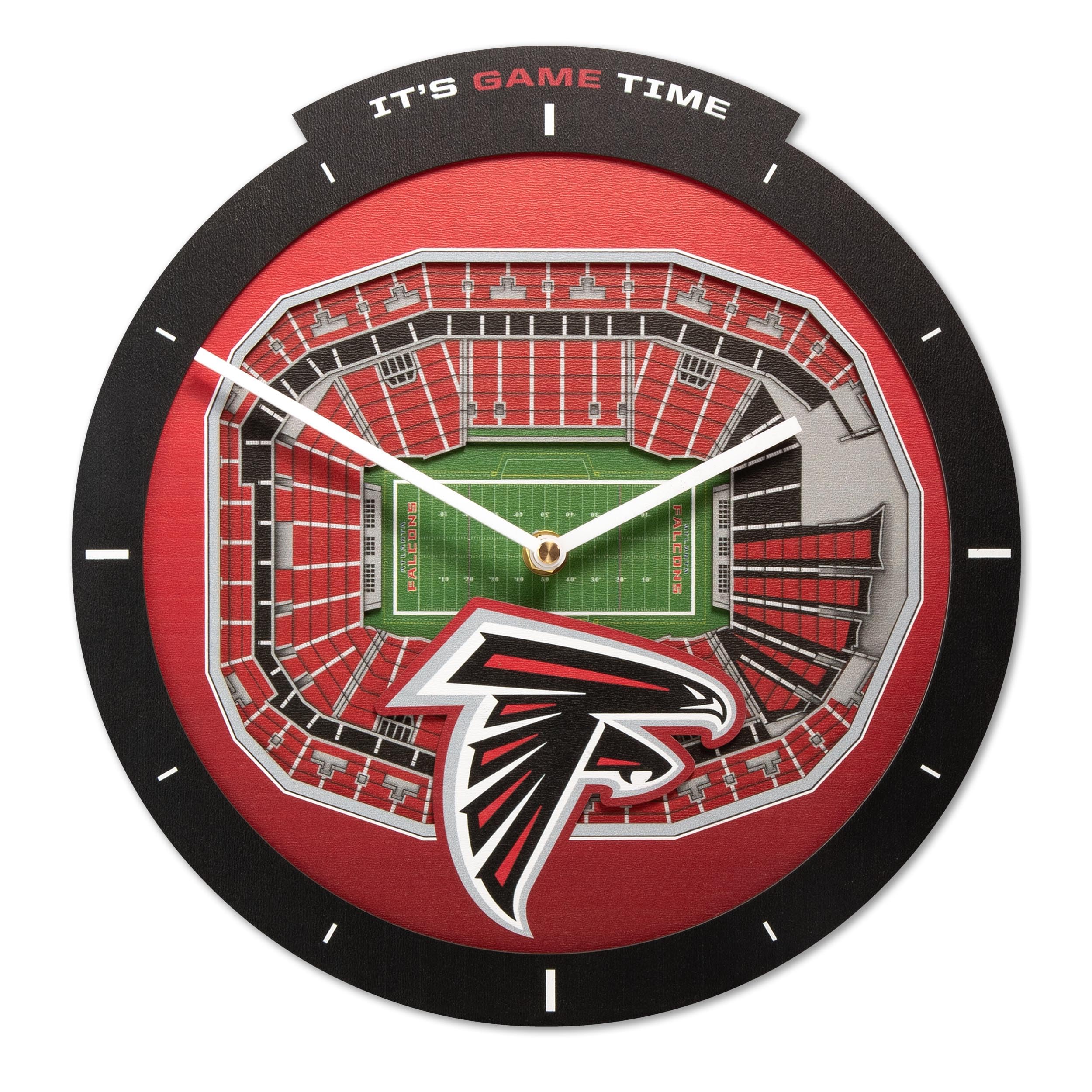 YouTheFan NFL Atlanta Falcons 3D StadiumView Clock - Sports Gifts, Sports Memorabilia, Sports Collectibles, Fan Shop
