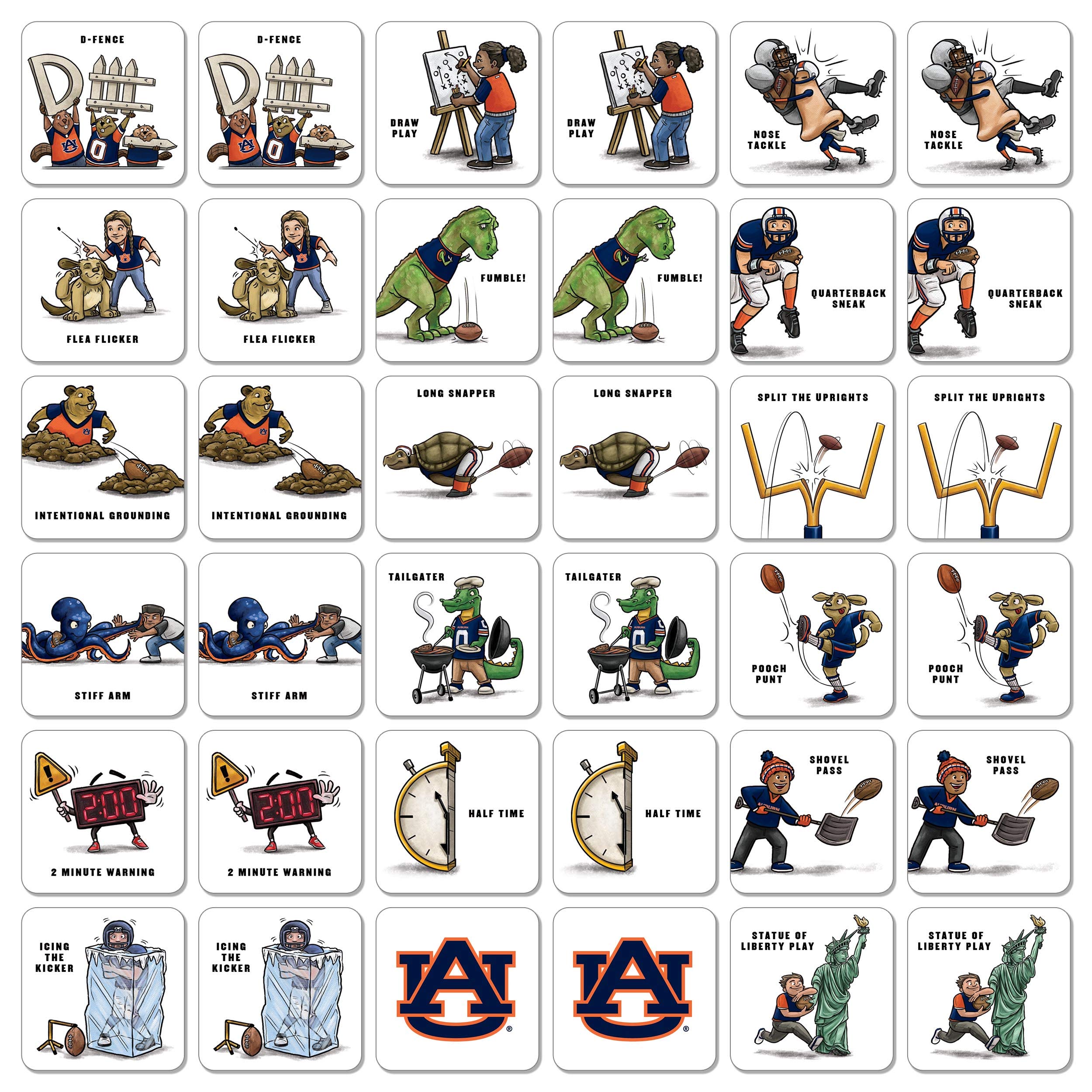 YouTheFan NCAA Auburn Tigers Licensed Memory Match Game - Sports Collectibles, Sports Memorabilia, Sports Fan Shop, Sports Gifts