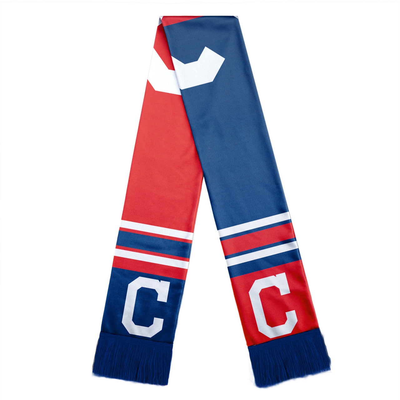 Cleveland Indians Scarf Colorblock Big Logo Design - Sports Collectibles, Sports Memorabilia, Sports Fan Shop, Sports Gifts