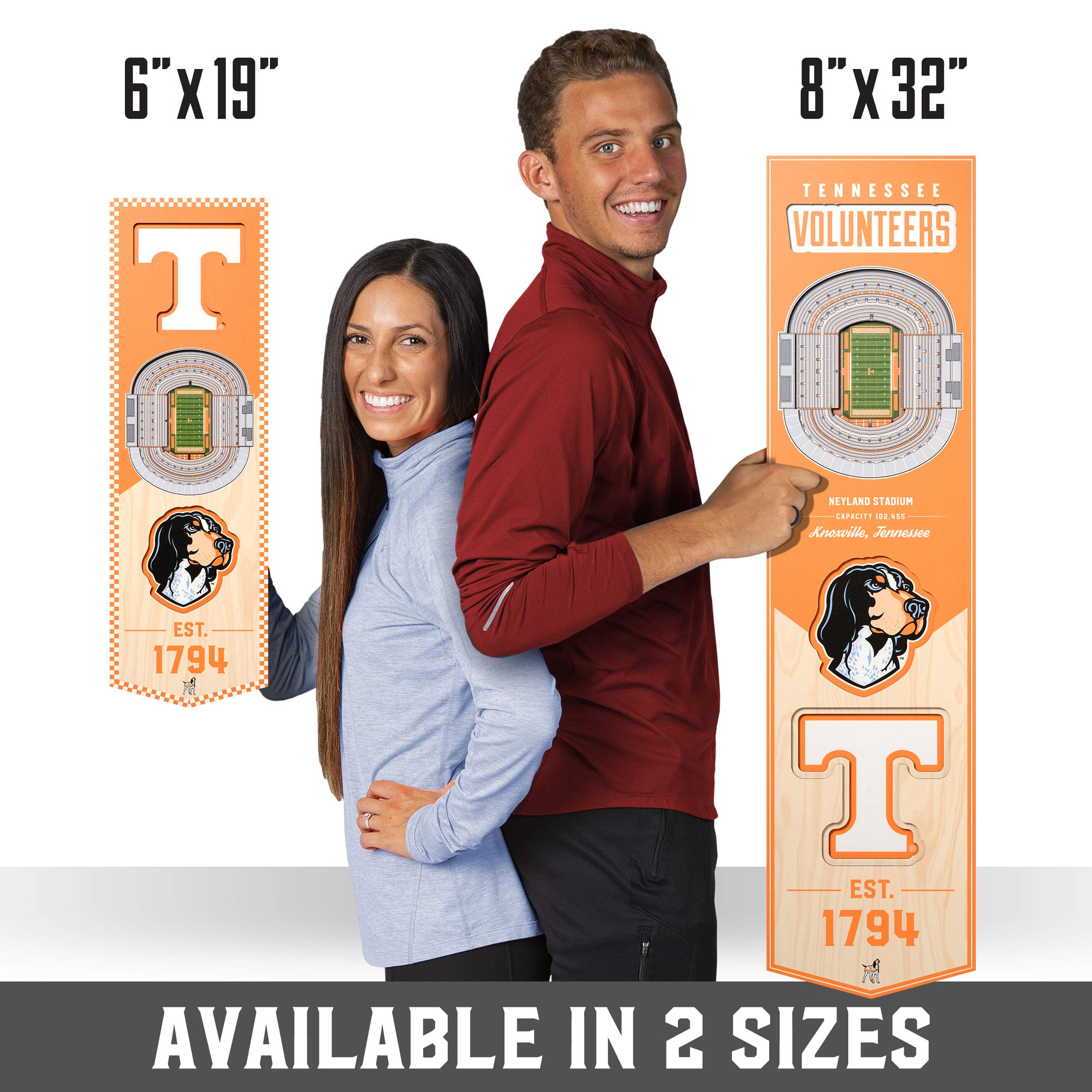 YouTheFan NCAA Tennessee Volunteers 3D Stadium 8x32 Banner - Neyland Stadium - Sports Collectibles, Sports Memorabilia, Sports Fan Shop, Sports Gifts