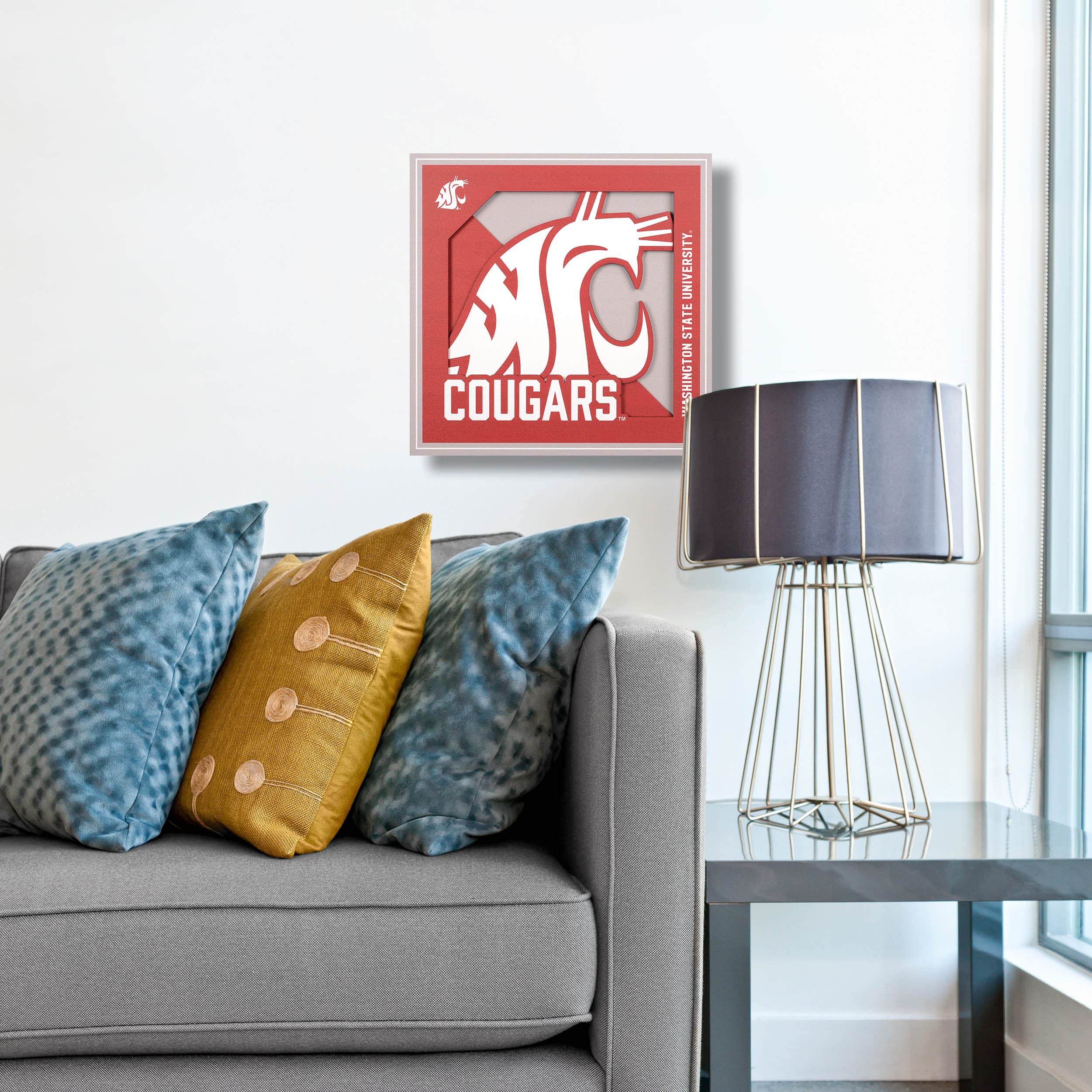 YouTheFan NCAA Washington State Cougars 3D Logo Series Wall Art - 12x12 - Sports Collectibles, Sports Memorabilia, Sports Fan Shop, Sports Gifts