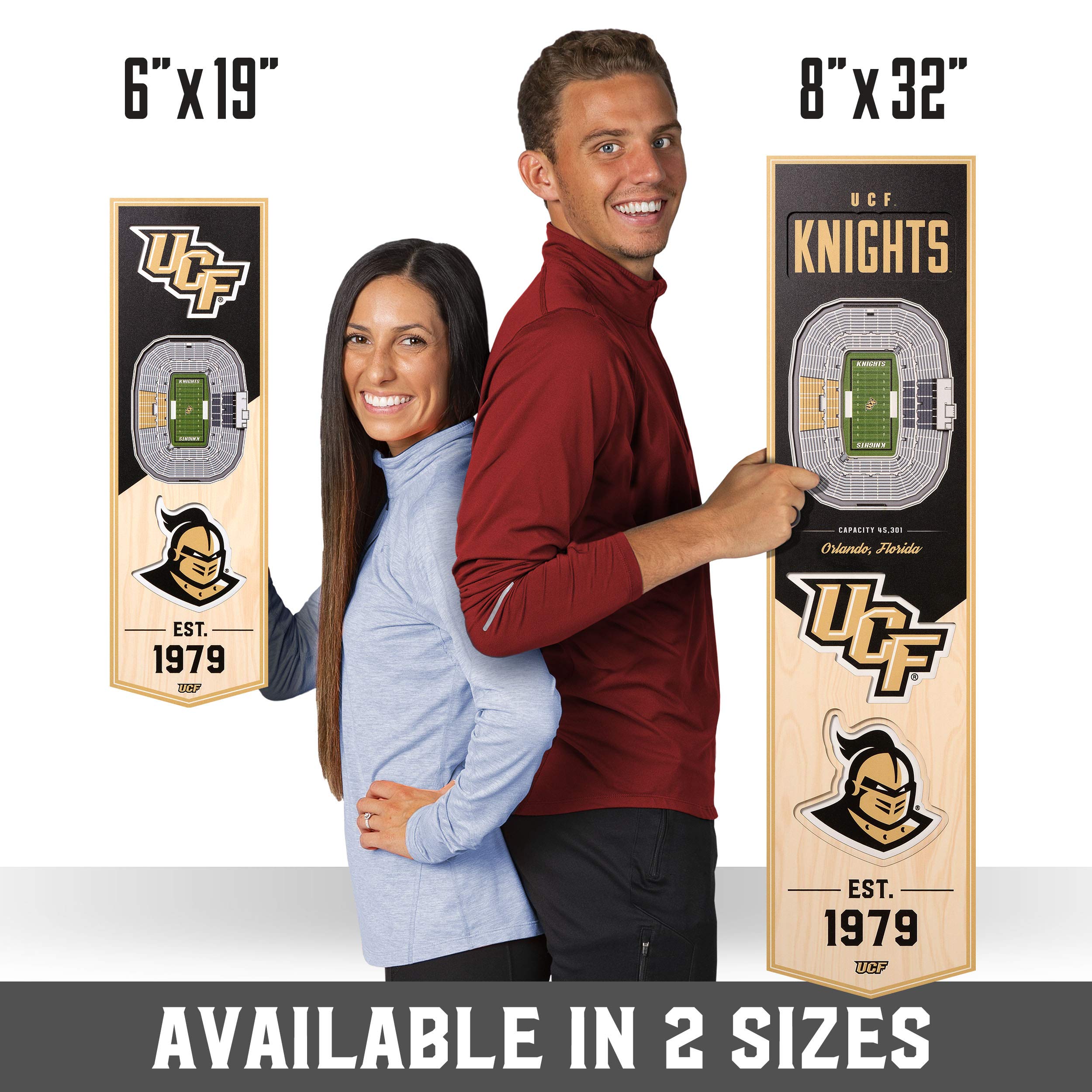 YouTheFan NCAA Central Florida Knights 3D Stadium 8x32 Banner - Spectrum Stadium - Sports Collectibles, Sports Memorabilia, Sports Fan Shop, Sports Gifts