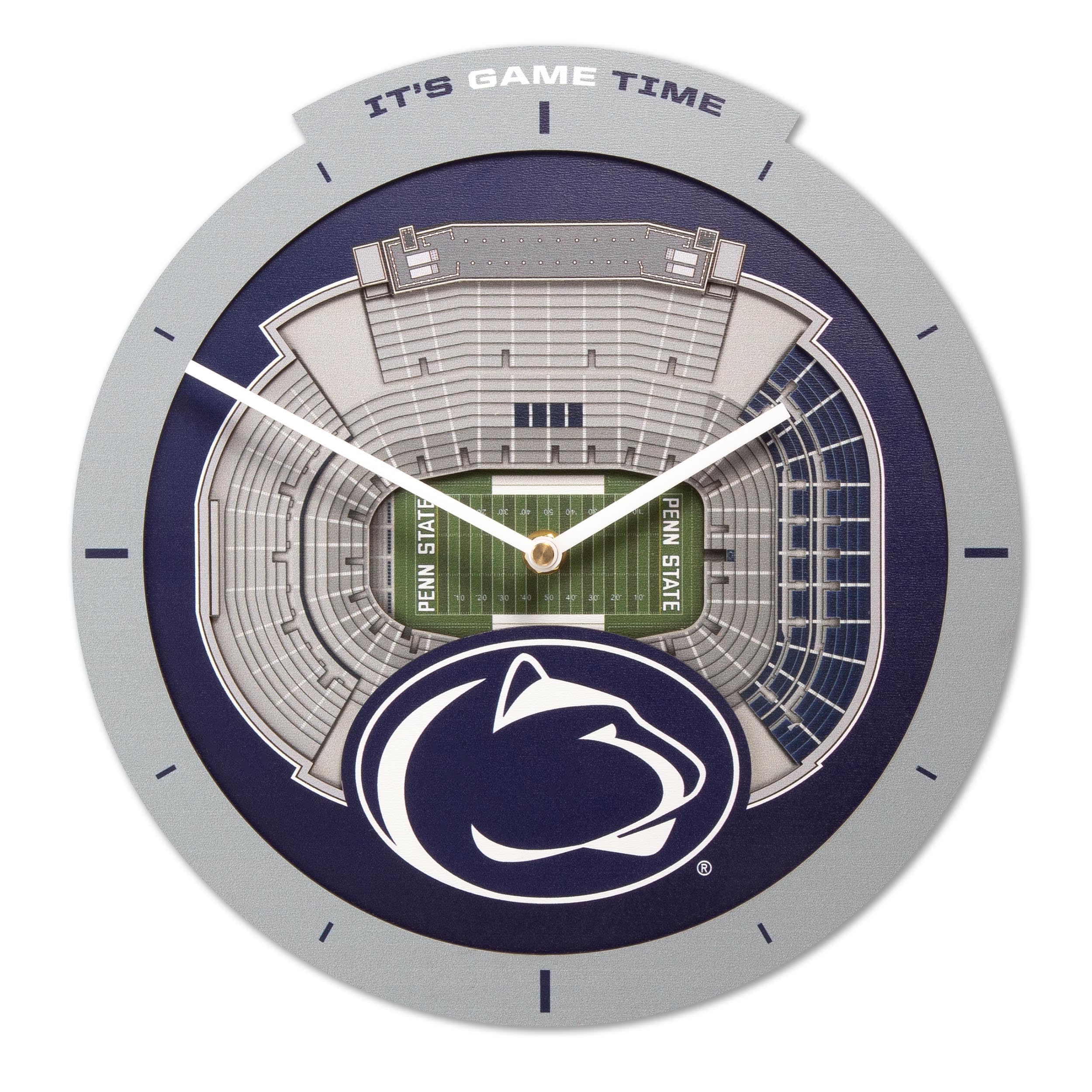 YouTheFan NCAA Penn State Nittany Lions 3D StadiumView Clock - Sports Collectibles, Sports Memorabilia, Sports Fan Shop, Sports Gifts