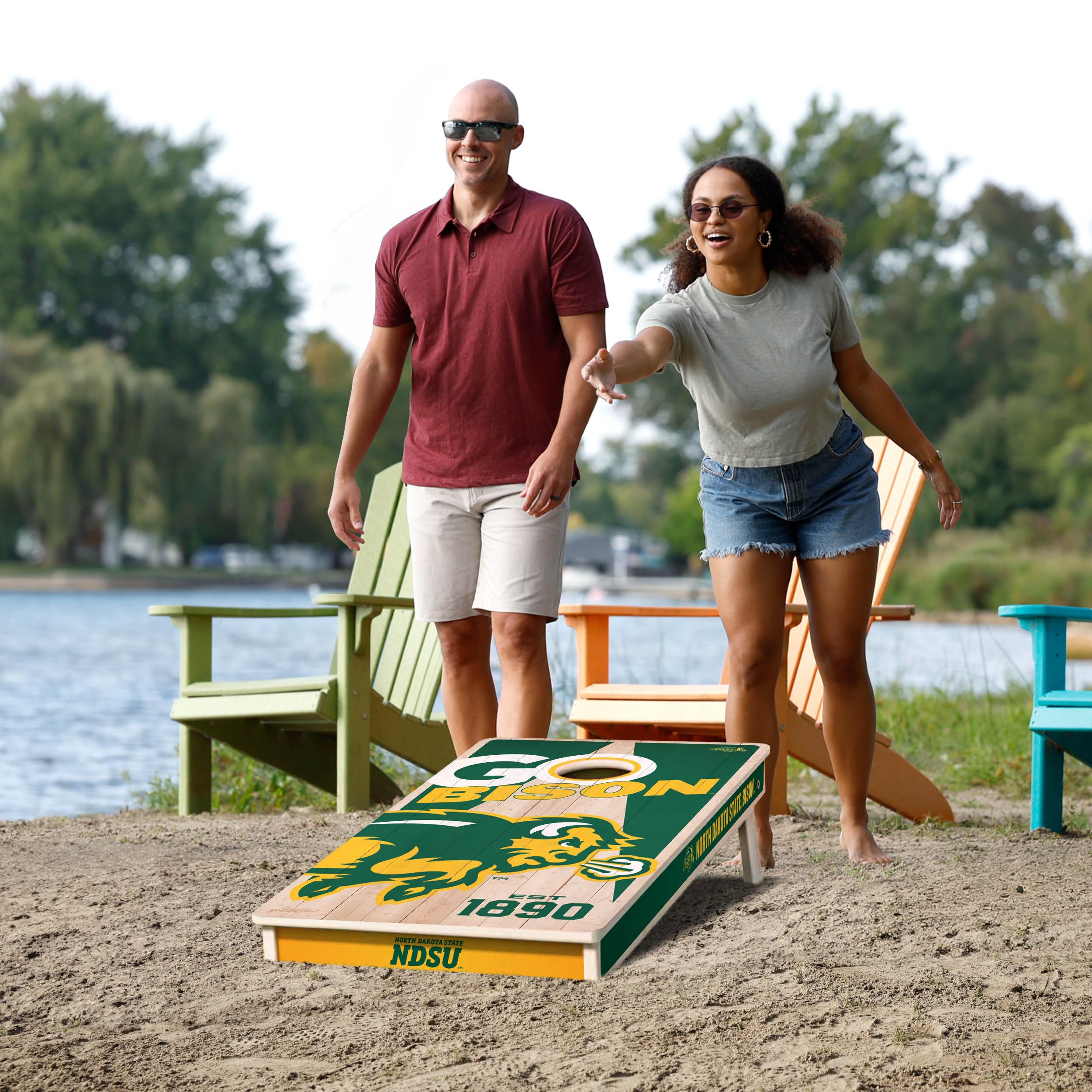 YouTheFan NCAA North Dakota State Bison 2’ x 4’ Professional Wood Cornhole Game with Logo Bags - Sports Collectibles, Sports Memorabilia, Sports Fan Shop, Sports Gifts