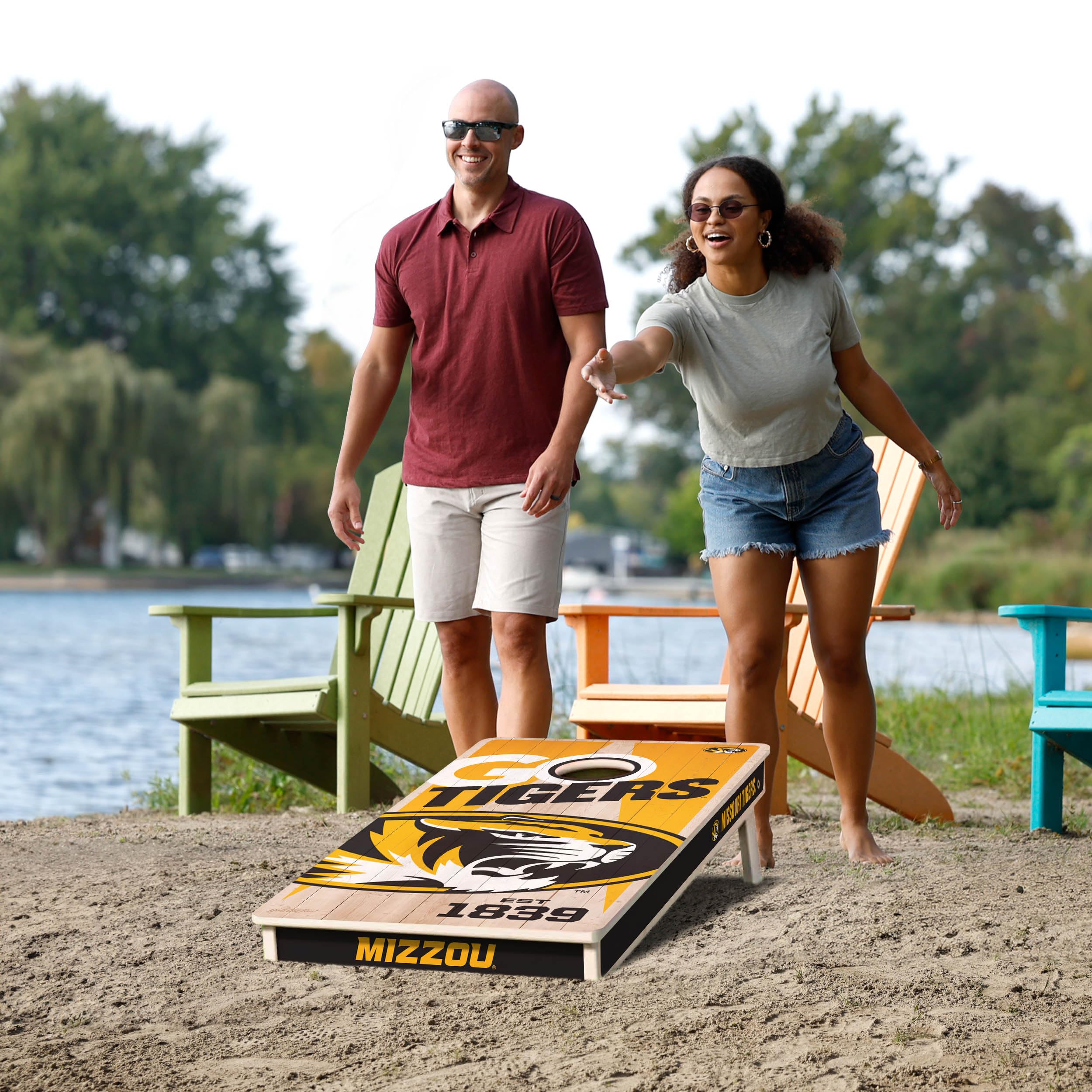 YouTheFan NCAA Missouri Tigers 2’ x 4’ Professional Wood Cornhole Game with Logo Bags - Sports Collectibles, Sports Memorabilia, Sports Fan Shop, Sports Gifts