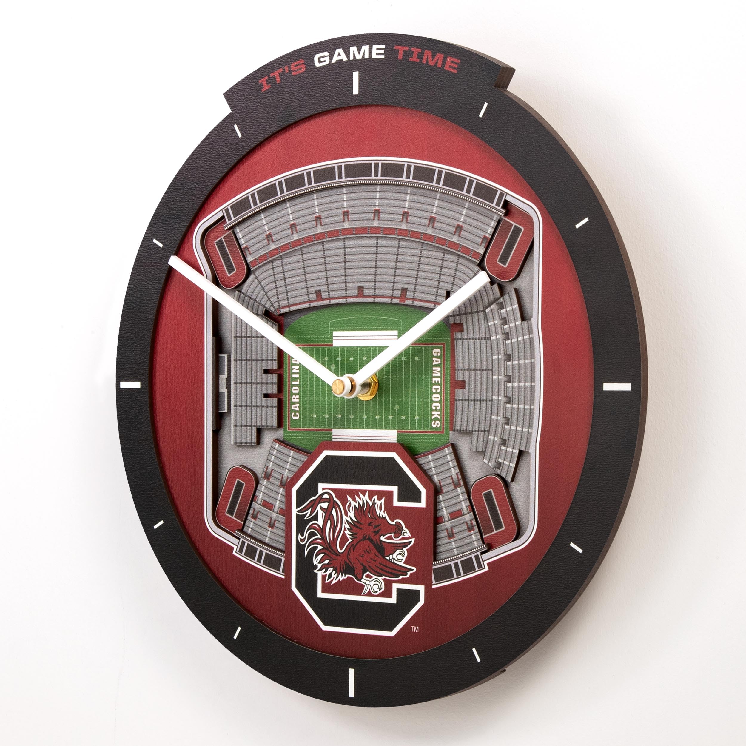 YouTheFan NCAA South Carolina Gamecocks 3D StadiumView Clock - Sports Collectibles, Sports Memorabilia, Sports Fan Shop, Sports Gifts