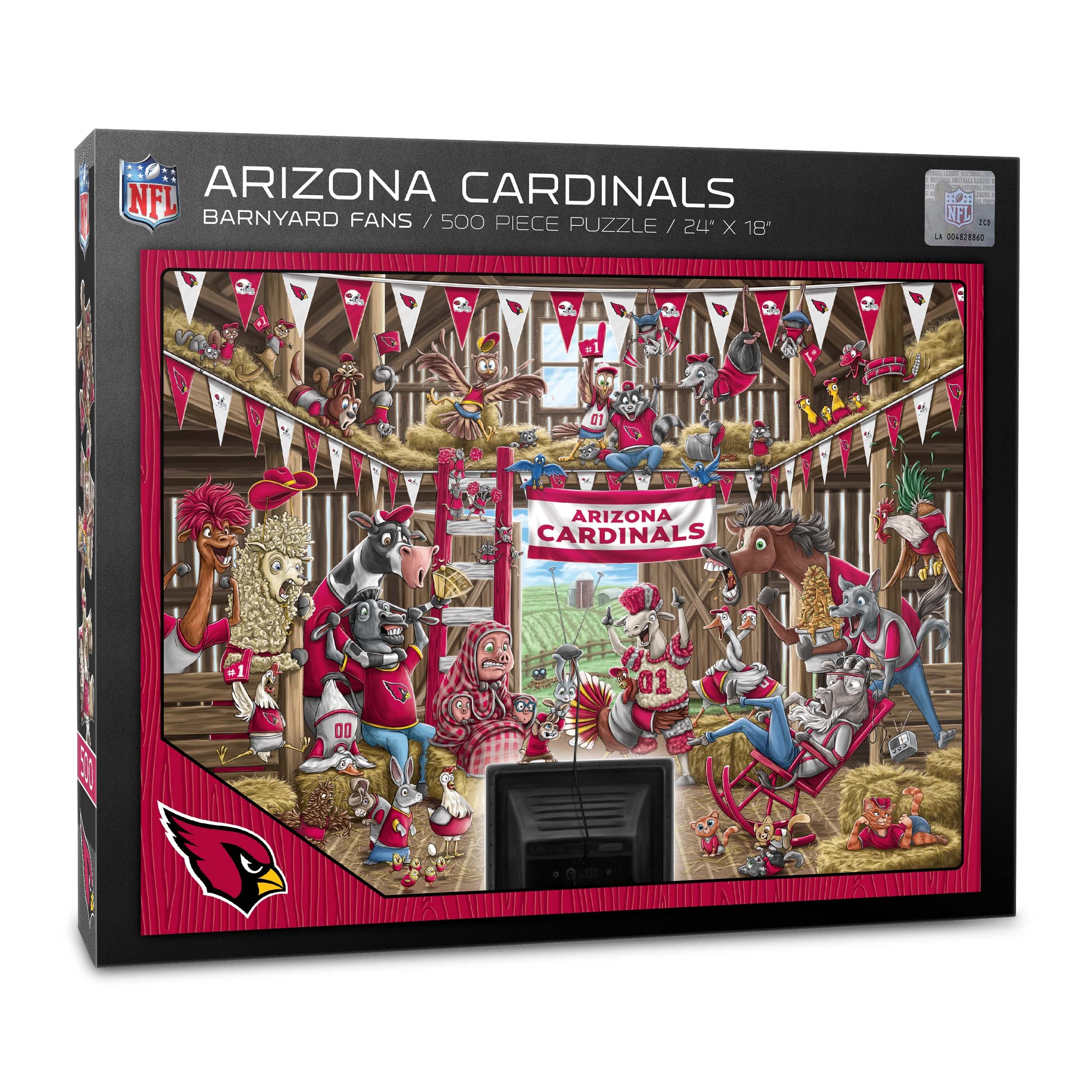 YouTheFan NFL Arizona Cardinals Barnyard Fans 500pc Puzzle - Sports Collectibles, Sports Memorabilia, Sports Fan Shop, Sports Gifts