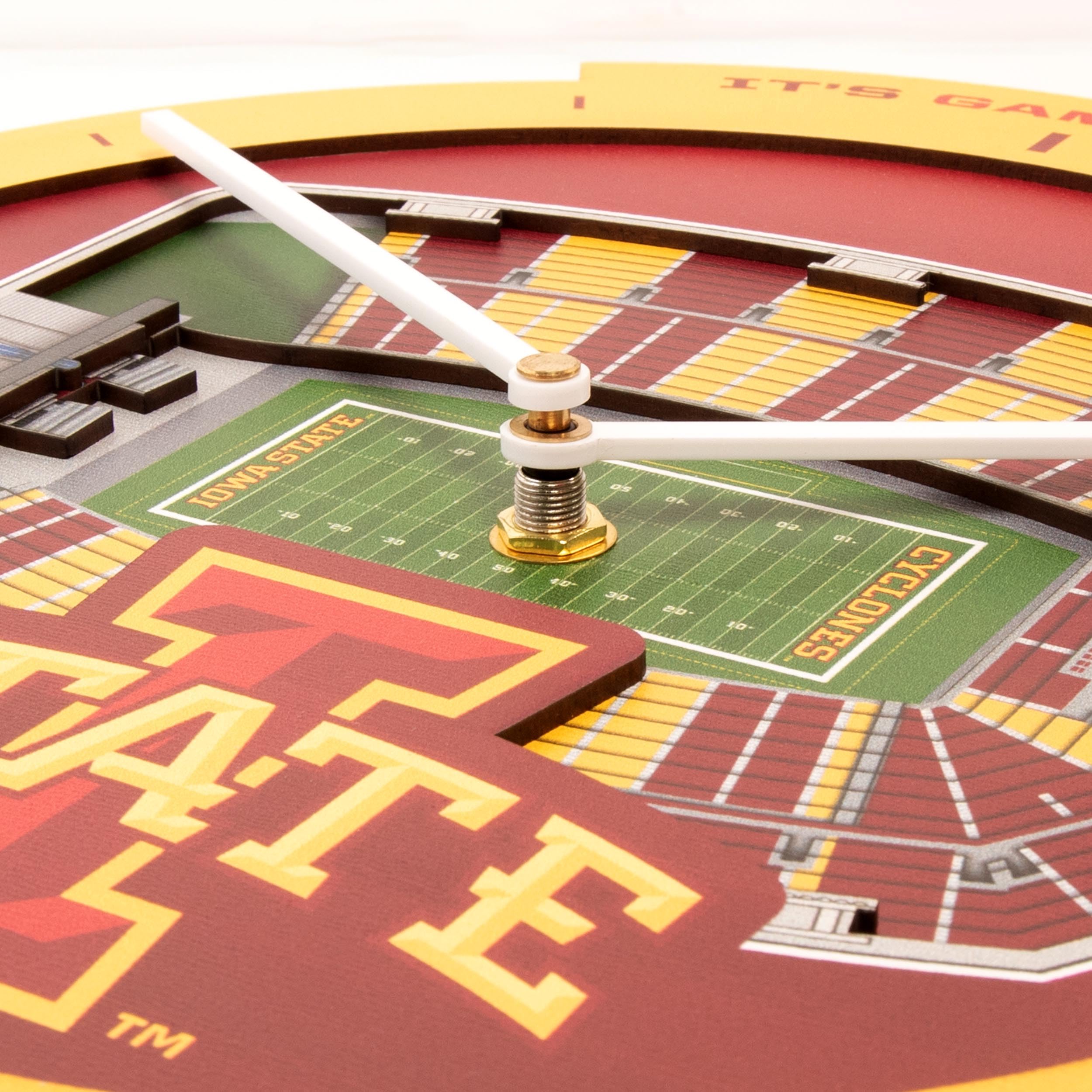 YouTheFan NCAA Iowa State Cyclones 3D StadiumView Clock - Sports Collectibles, Sports Memorabilia, Sports Fan Shop, Sports Gifts