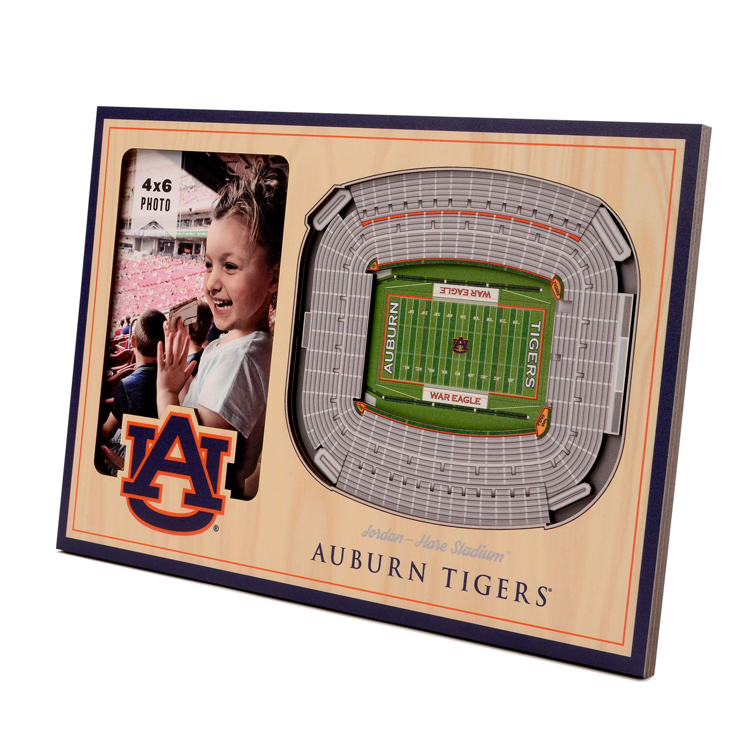 YouTheFan NCAA Auburn Tigers 3D StadiumView Picture Frame - Jordan-Hare Stadium, 12" x 8" - Sports Collectibles, Sports Memorabilia, Sports Fan Shop, Sports Gifts