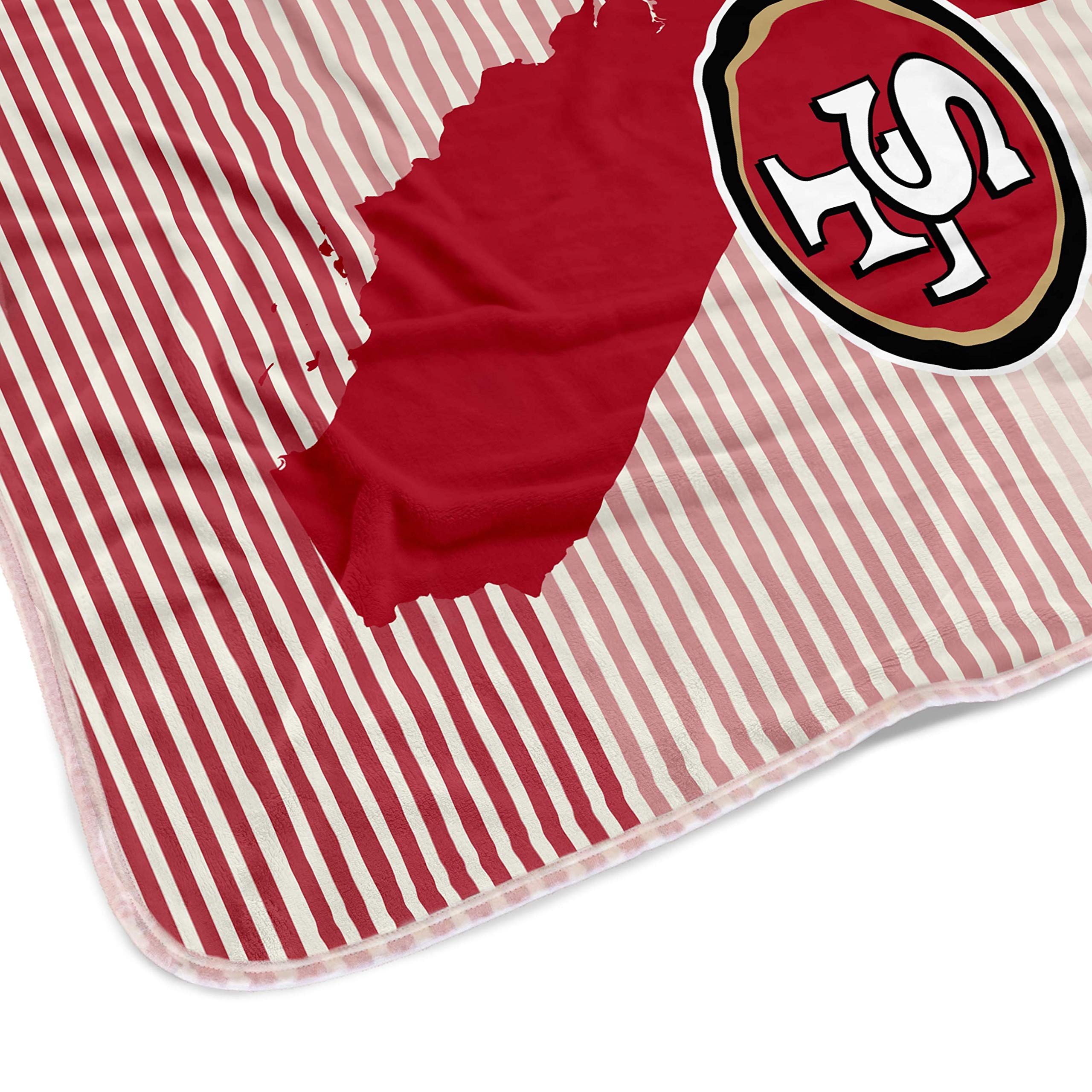 Pegasus Sports NFL Ultra Fleece State Stripe Blanket- San Francisco 49ers, Team Color, 60x70 - Sports Gifts, Sports Memorabilia, Sports Collectibles, Fan Shop