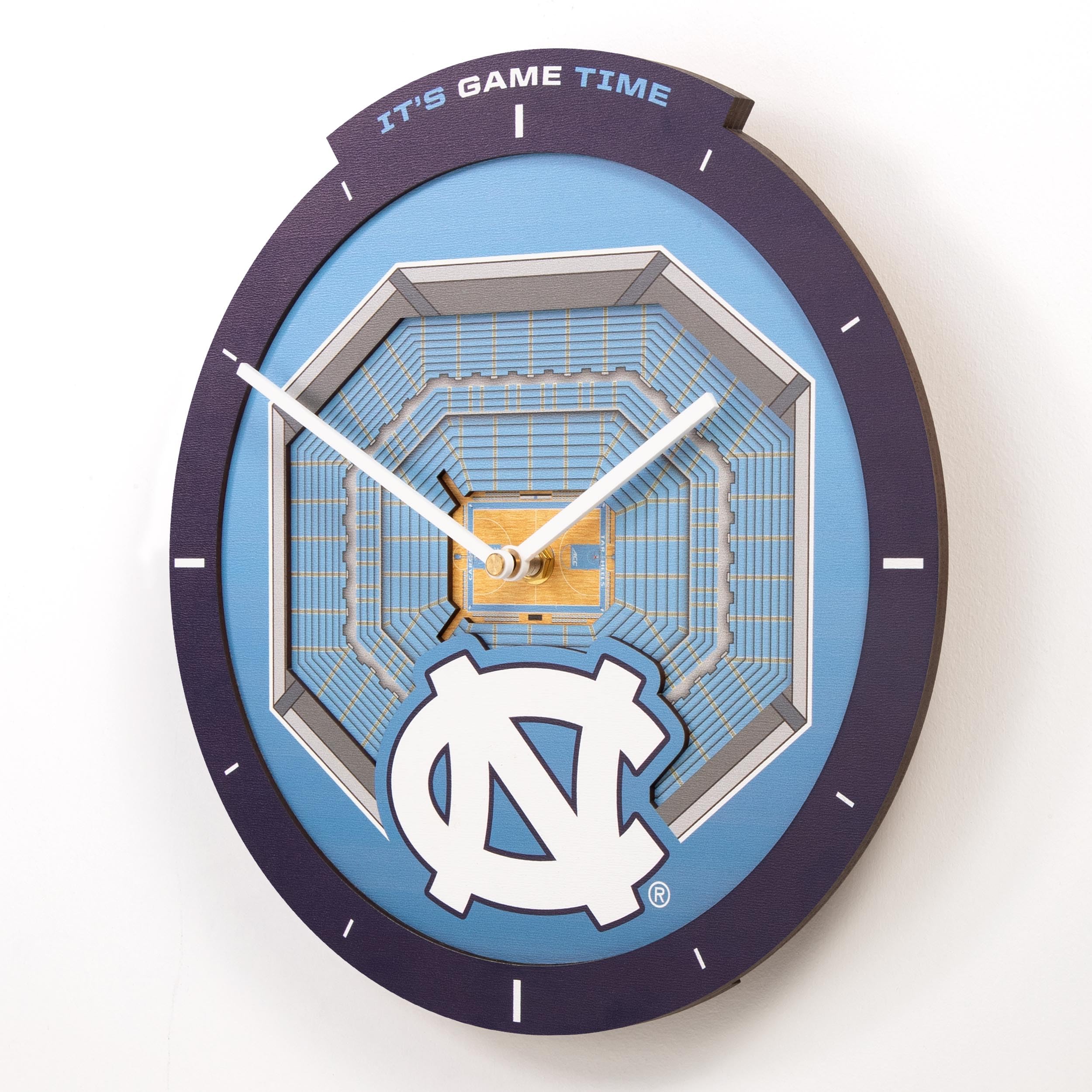 YouTheFan NCAA North Carolina Tar Heels 3D StadiumView Clock - Sports Gifts, Sports Memorabilia, Sports Collectibles, Fan Shop