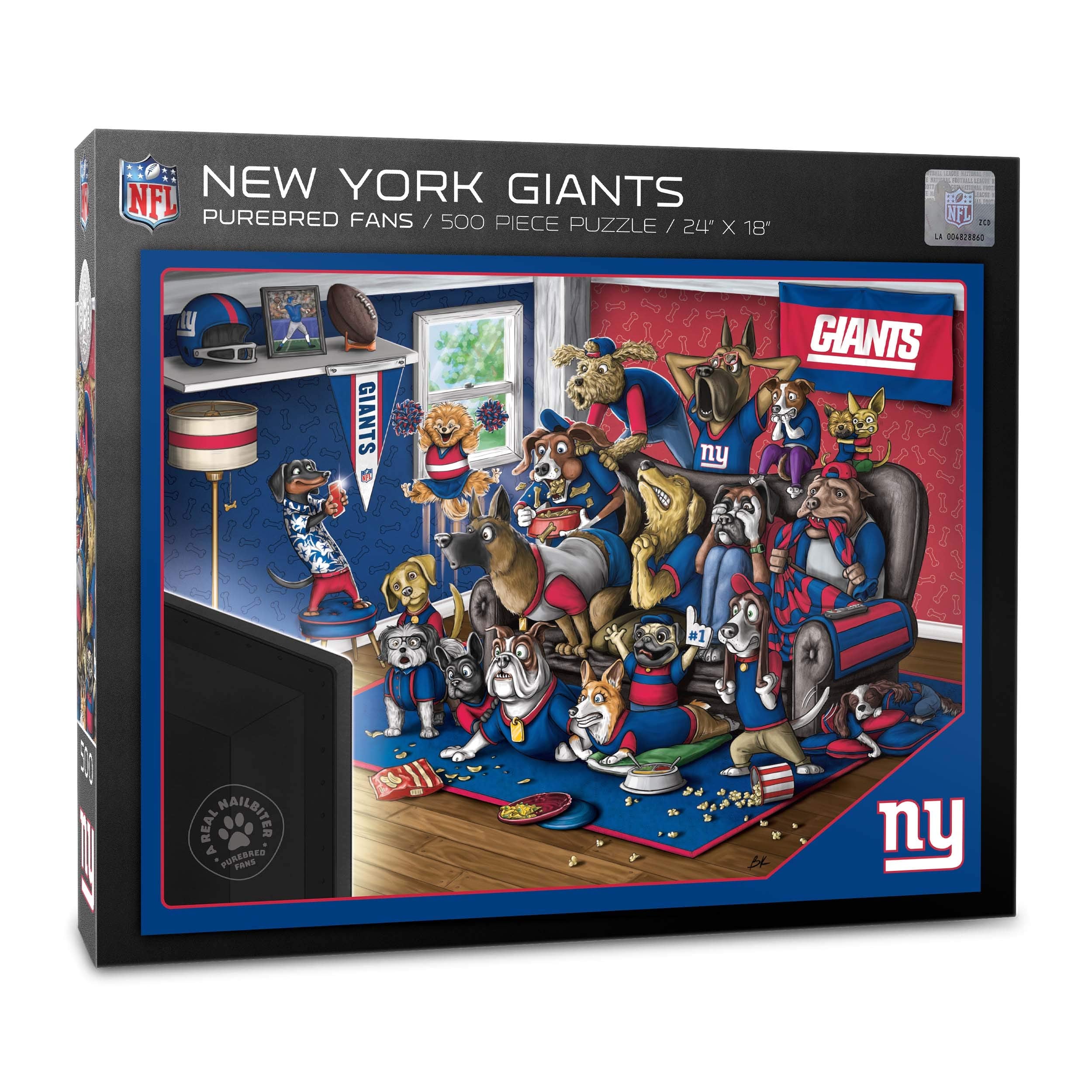 YouTheFan NFL New York Giants Purebred Fans 500pc Puzzle - A Real Nailbiter - Sports Collectibles, Sports Memorabilia, Sports Fan Shop, Sports Gifts