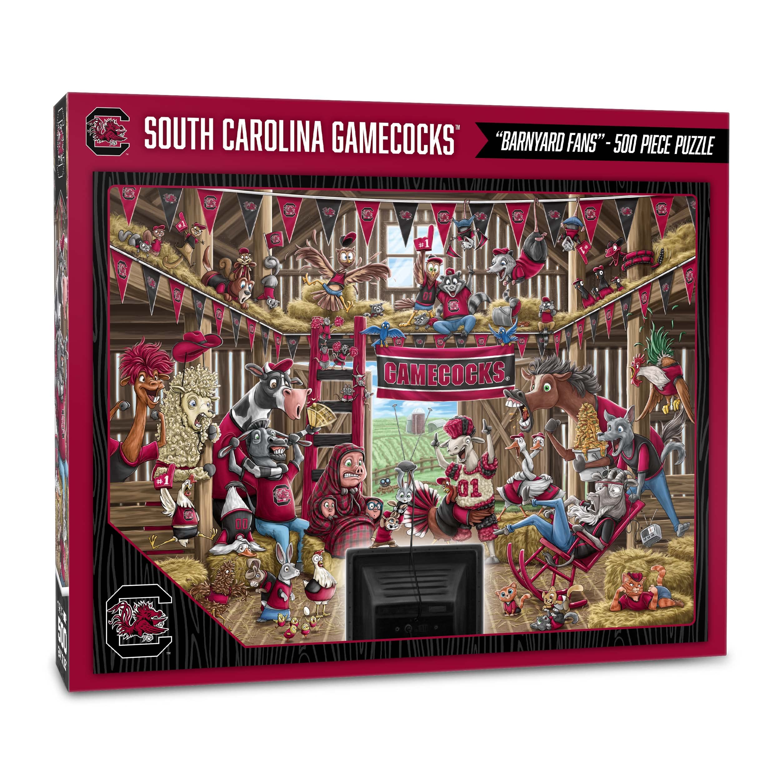 YouTheFan NCAA South Carolina Gamecocks Barnyard Fans 500pc Puzzle - Sports Collectibles, Sports Memorabilia, Sports Fan Shop, Sports Gifts