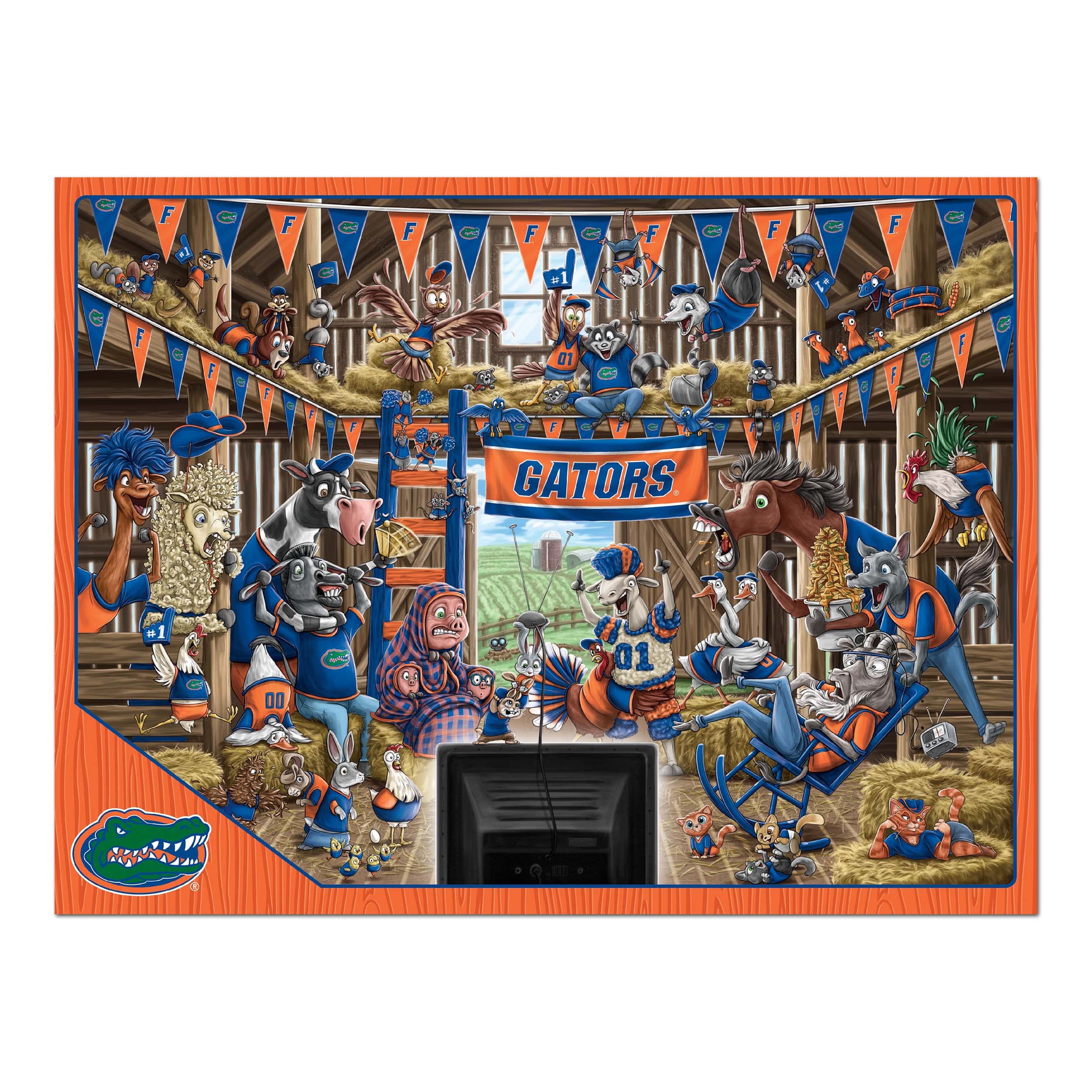 YouTheFan NCAA Florida Gators Barnyard Fans 500pc Puzzle - Sports Collectibles, Sports Memorabilia, Sports Fan Shop, Sports Gifts