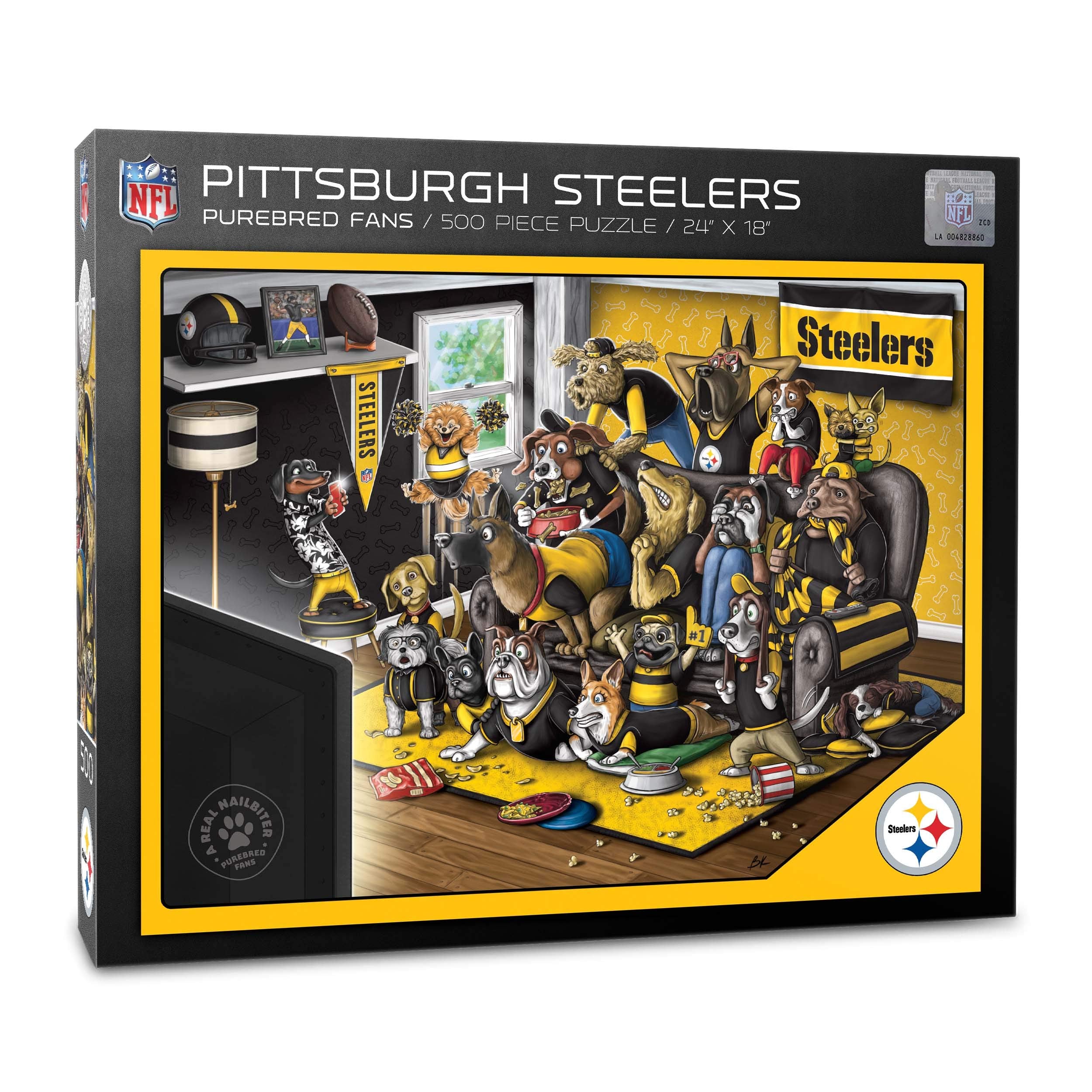 YouTheFan NFL Pittsburgh Steelers Purebred Fans 500pc Puzzle - A Real Nailbiter - Sports Collectibles, Sports Memorabilia, Sports Fan Shop, Sports Gifts