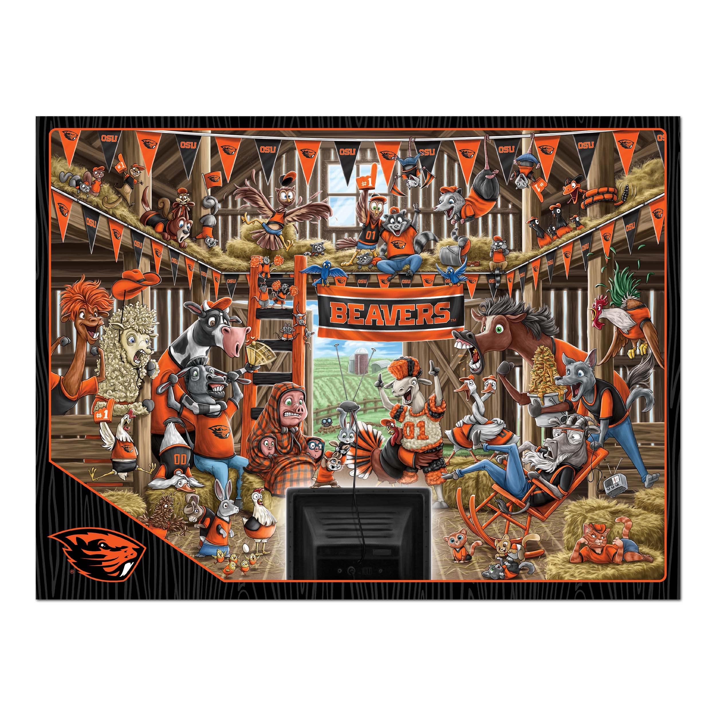 YouTheFan NCAA Oregon State Beavers Barnyard Fans 500pc Puzzle - Sports Collectibles, Sports Memorabilia, Sports Fan Shop, Sports Gifts