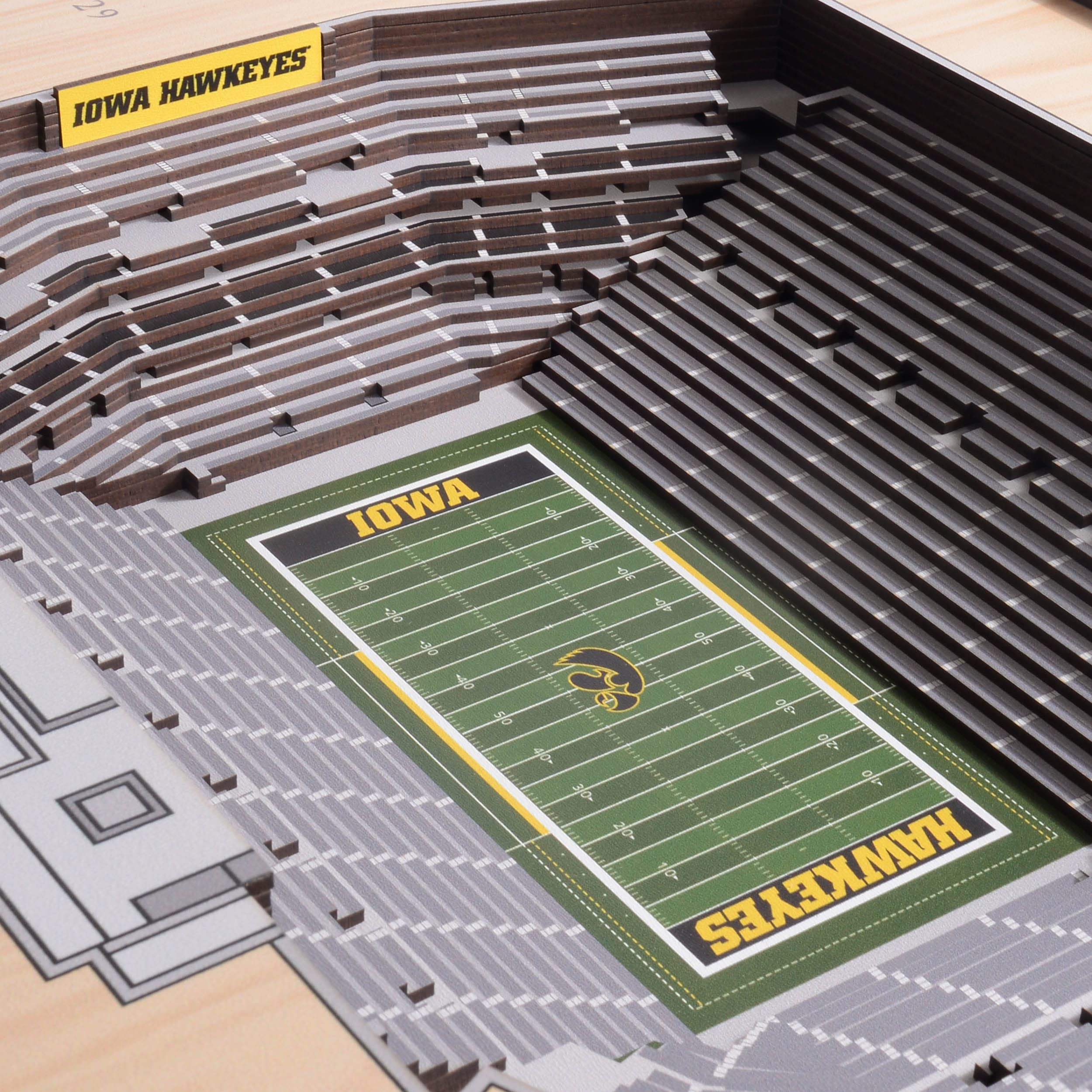YouTheFan NCAA Iowa Hawkeyes 25-Layer StadiumViews 3D Wall Art - Kinnick Stadium - Sports Collectibles, Sports Memorabilia, Sports Fan Shop, Sports Gifts