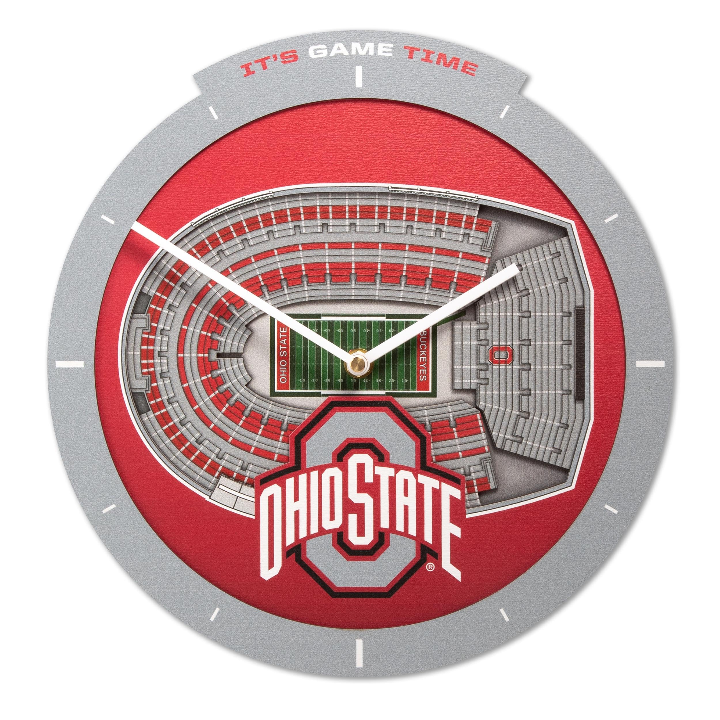 YouTheFan NCAA Ohio State Buckeyes 3D StadiumView Clock - Sports Collectibles, Sports Memorabilia, Sports Fan Shop, Sports Gifts