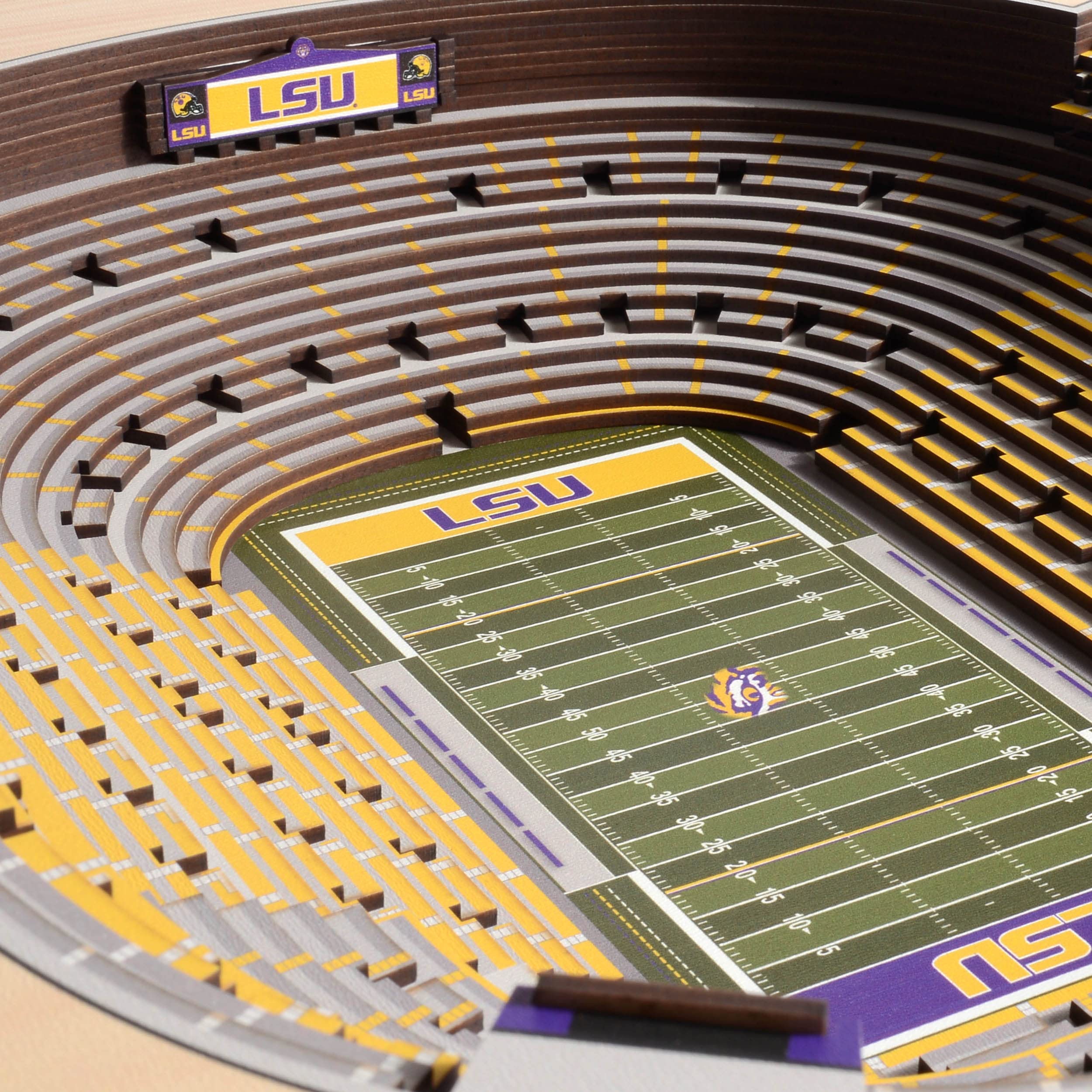 YouTheFan NCAA LSU Tigers 25-Layer Stadiumviews 3D Wall Art , 25.5" x 19.5" x 3.5" Brown - Sports Collectibles, Sports Memorabilia, Sports Fan Shop, Sports Gifts