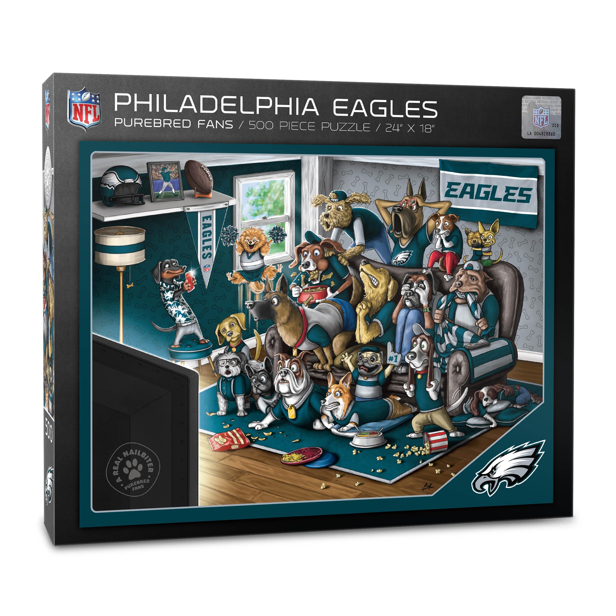 YouTheFan unisex adult NFL "A Nailbiter" Purebred Fans 500pc Puzzle A Real Nailbiter , Team Colors, 500 Piece US - Sports Collectibles, Sports Memorabilia, Sports Fan Shop, Sports Gifts