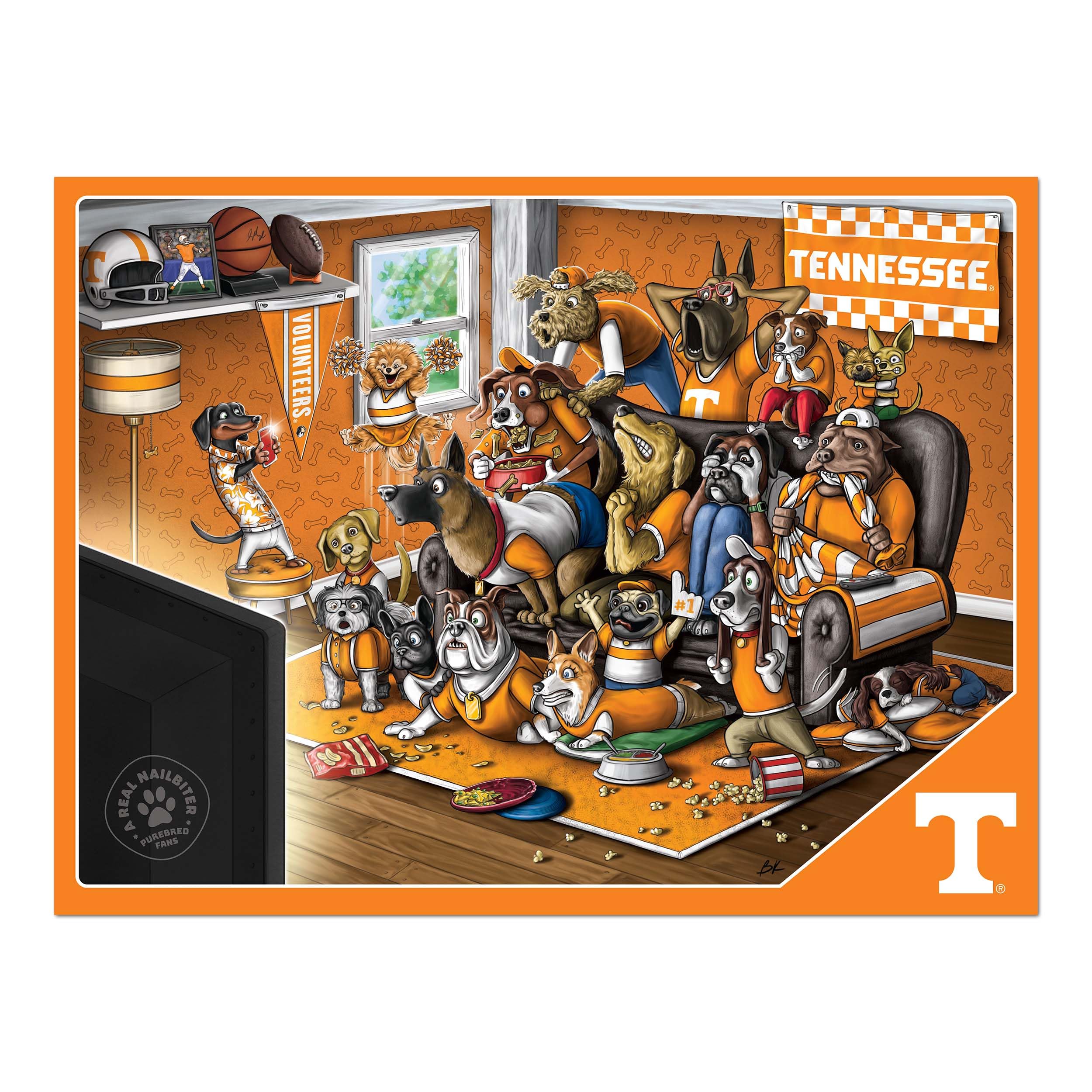 YouTheFan NCAA Tennessee Volunteers Purebred Fans A Real Nailbiter 500pc Puzzle 15" x 20" - Sports Collectibles, Sports Memorabilia, Sports Fan Shop, Sports Gifts