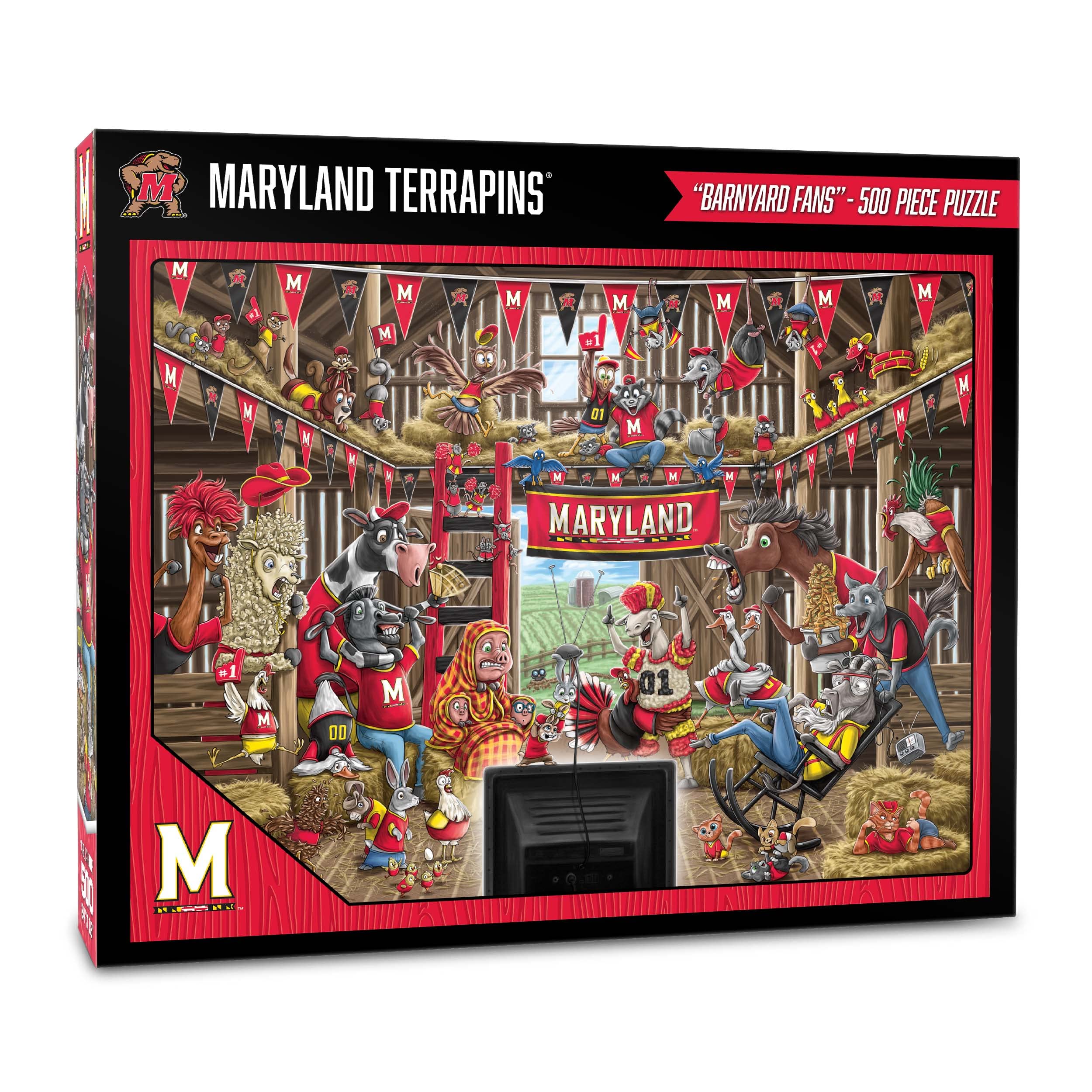 YouTheFan NCAA Maryland Terrapins Barnyard Fans 500pc Puzzle - Sports Collectibles, Sports Memorabilia, Sports Fan Shop, Sports Gifts