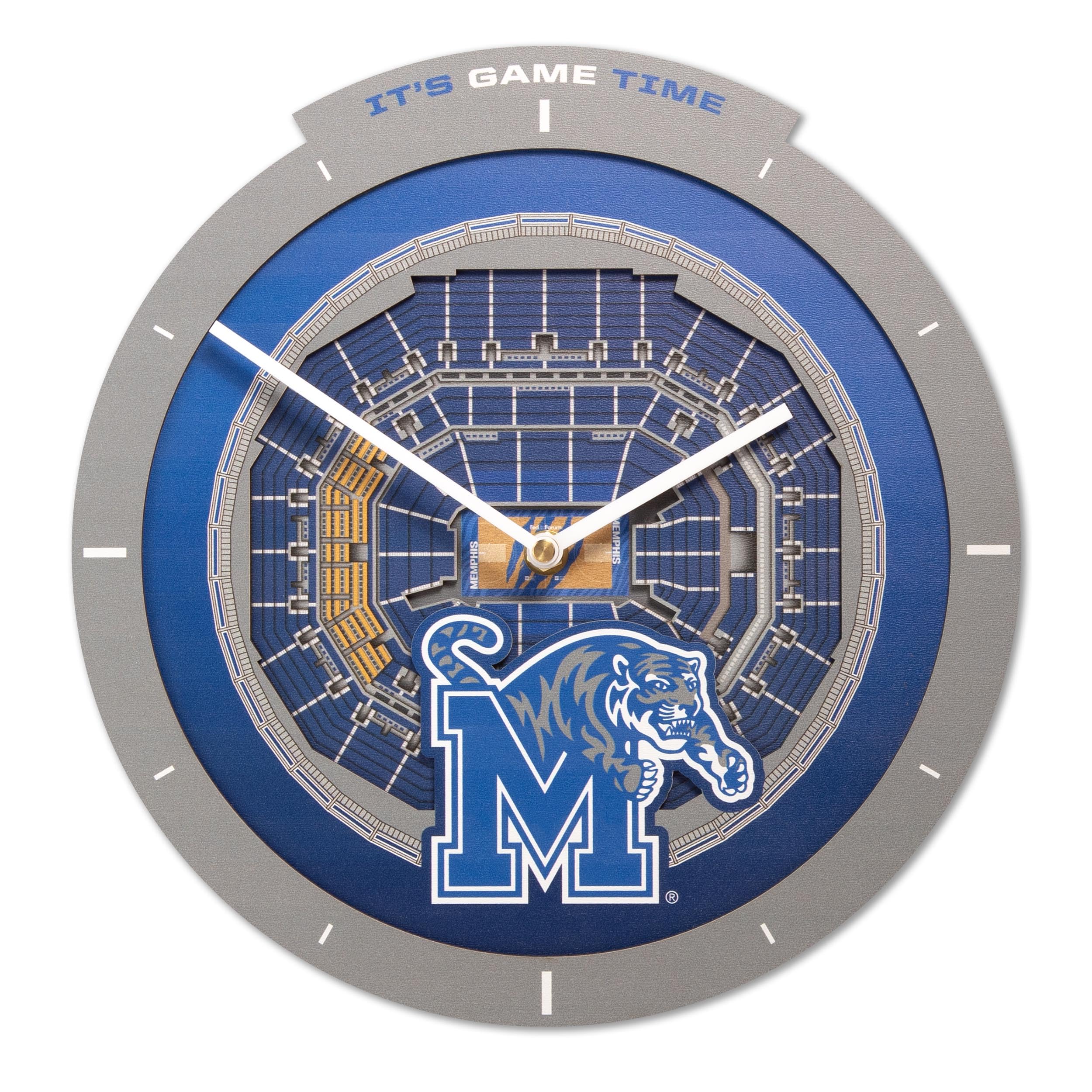 YouTheFan NCAA Memphis Tigers 3D StadiumView Clock - Sports Collectibles, Sports Memorabilia, Sports Fan Shop, Sports Gifts