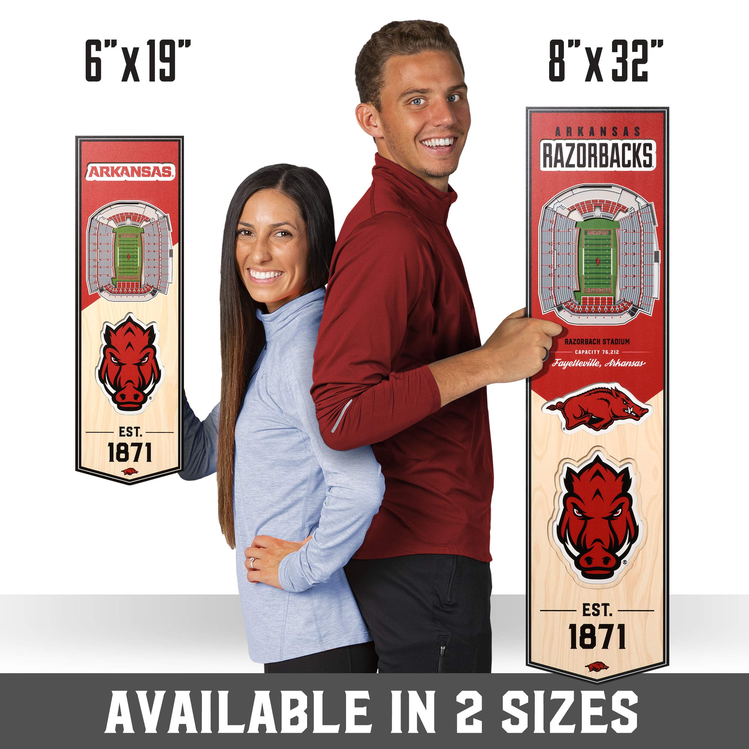 YouTheFan NCAA Arkansas Razorbacks 3D Stadium 8x32 Banner - Sun Devil Football Stadium - Sports Collectibles, Sports Memorabilia, Sports Fan Shop, Sports Gifts