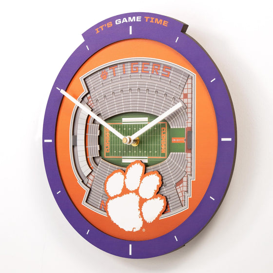 YouTheFan NCAA Clemson Tigers 3D StadiumView Clock - Sports Gifts, Sports Memorabilia, Sports Collectibles, Fan Shop
