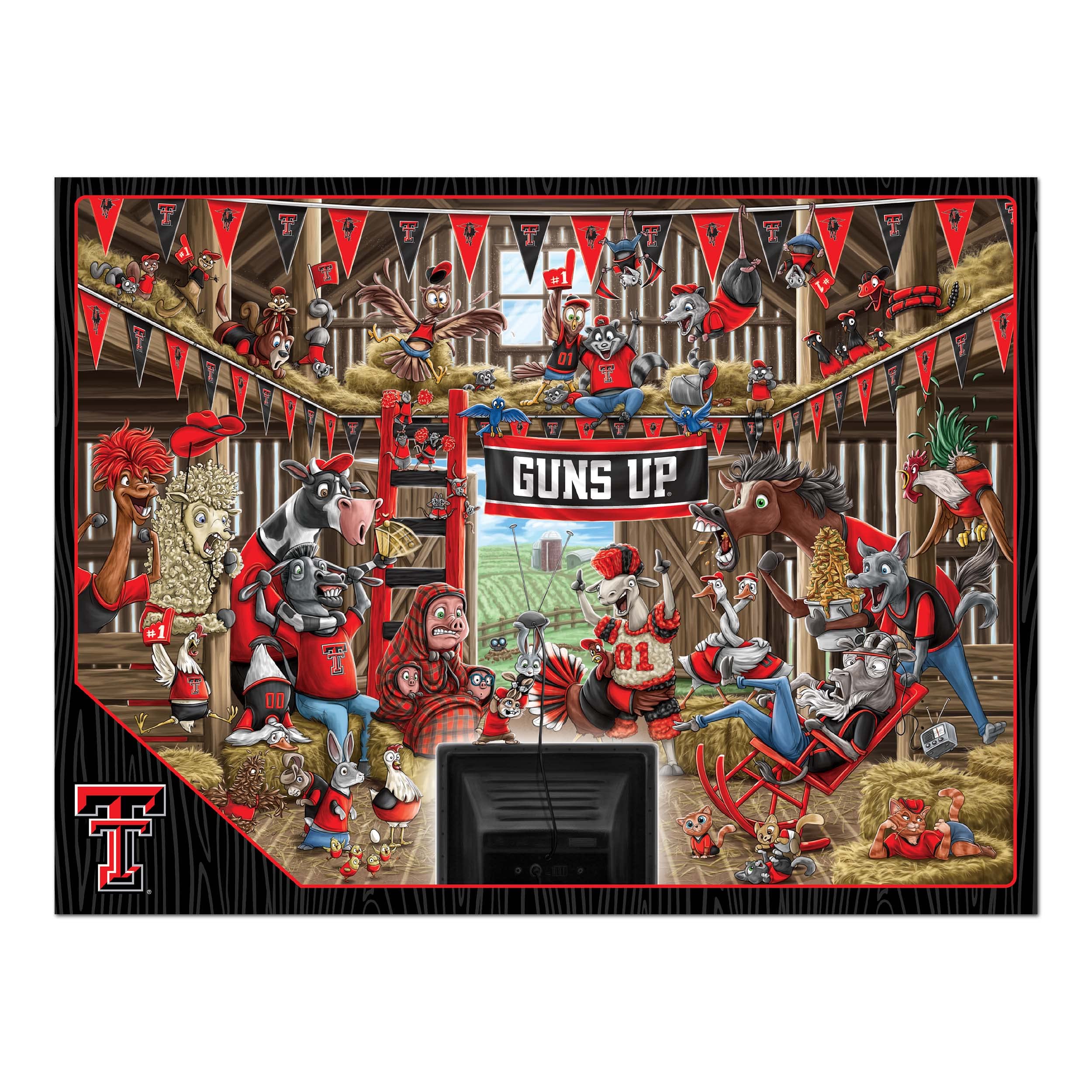 YouTheFan NCAA Texas Tech Red Raiders Barnyard Fans 500pc Puzzle - Sports Collectibles, Sports Memorabilia, Sports Fan Shop, Sports Gifts