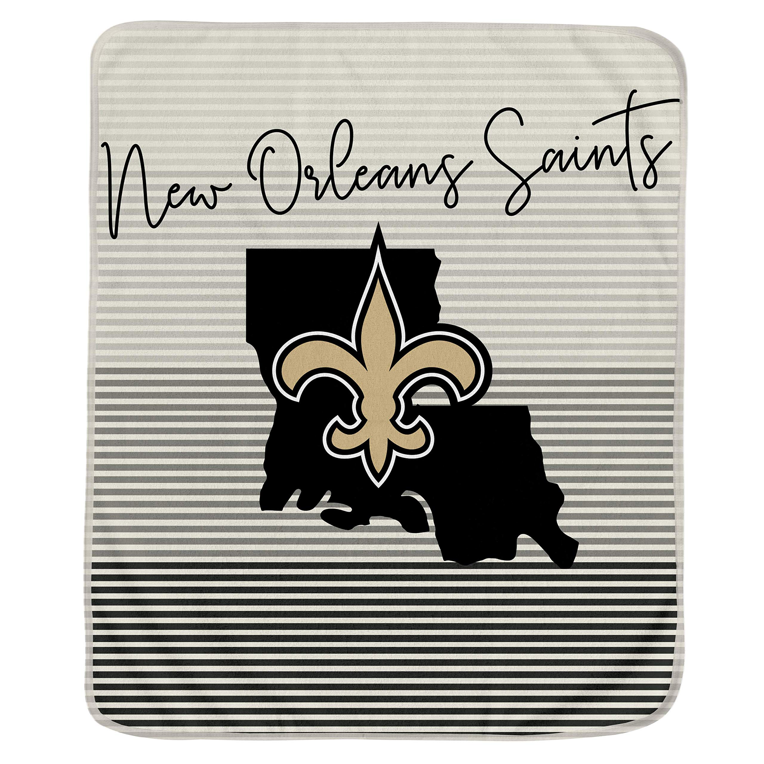 Pegasus Sports NFL Ultra Fleece State Stripe Blanket- New Orleans Saints, Team Color, 60x70 - Sports Gifts, Sports Memorabilia, Sports Collectibles, Fan Shop