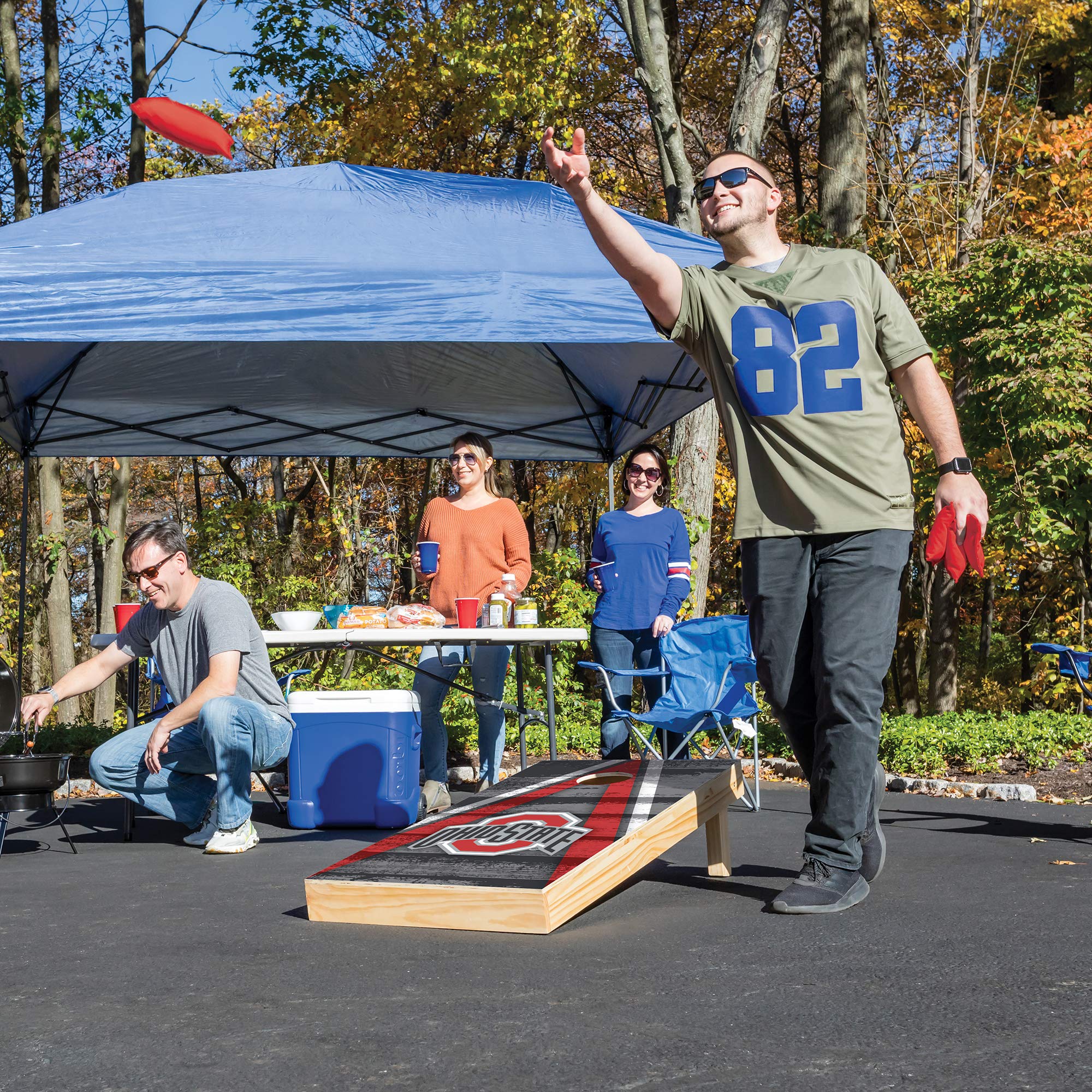 Wild Sports 2' x 4' Wood Tournament Cornhole Set - NCAA College Series - Ohio State Buckeyes - perfect for Backyard, Beach, Park, Tailgates, Outdoors and Indoors - 757 Sports Collectibles