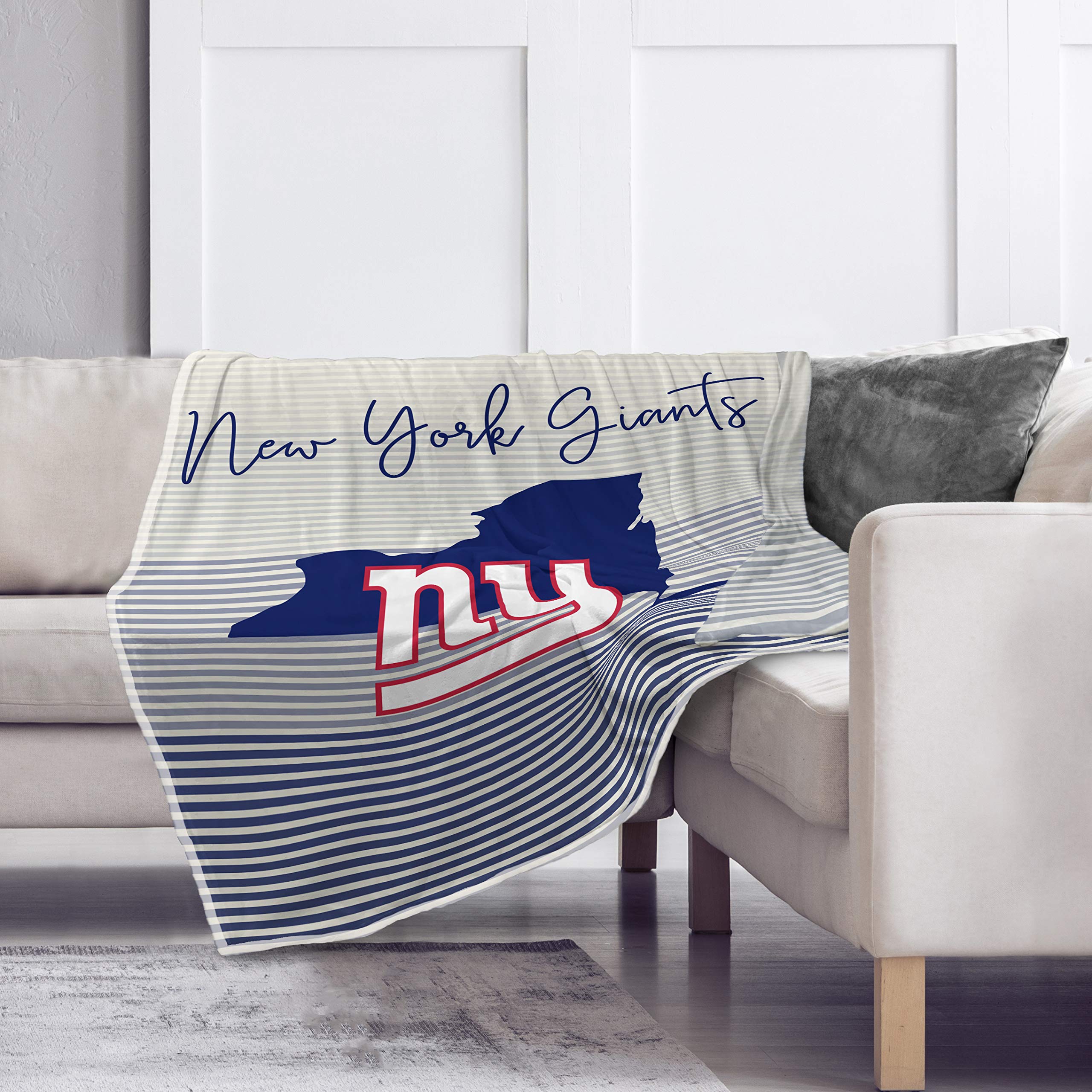 Pegasus Sports NFL Ultra Fleece State Stripe Blanket- New York Giants, Team Color, 60x70 - Sports Gifts, Sports Memorabilia, Sports Collectibles, Fan Shop