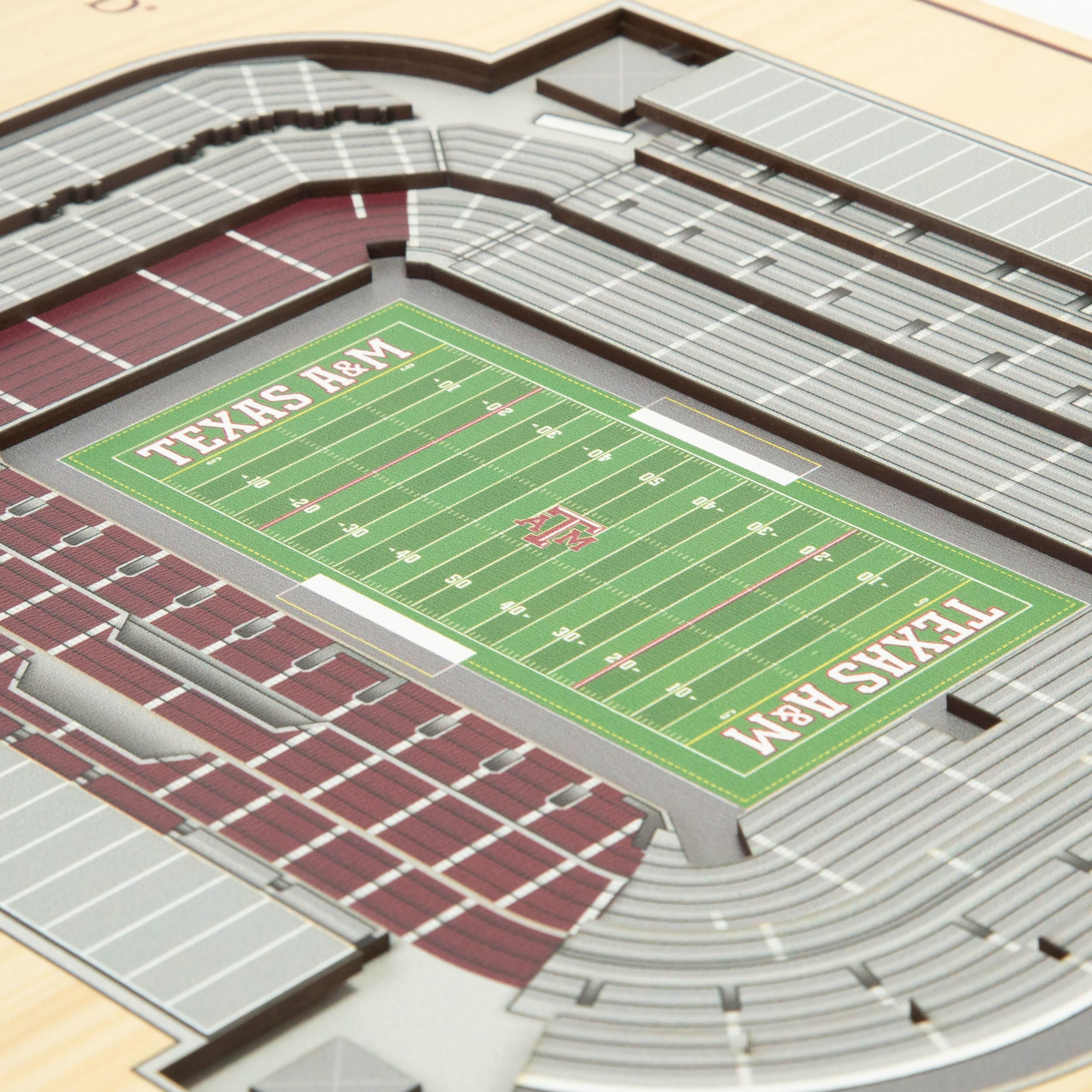 YouTheFan NCAA Texas A&M Aggies 5-Layer StadiumView 3D Wall Art - Kyle Field - Sports Collectibles, Sports Memorabilia, Sports Fan Shop, Sports Gifts