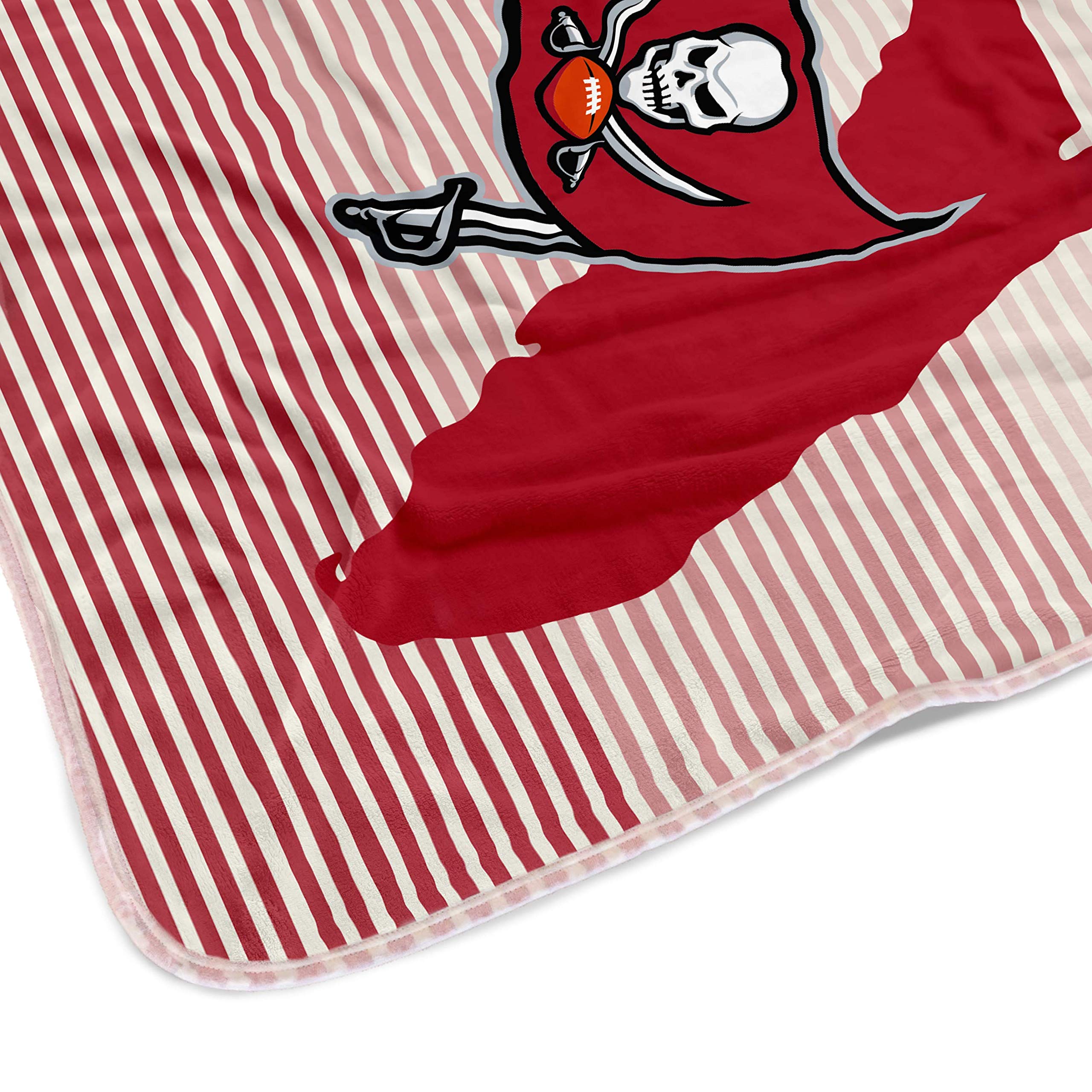 Pegasus Sports NFL Ultra Fleece State Stripe Blanket- Tampa Bay Buccaneers, Team Color, 60x70 - Sports Gifts, Sports Memorabilia, Sports Collectibles, Fan Shop