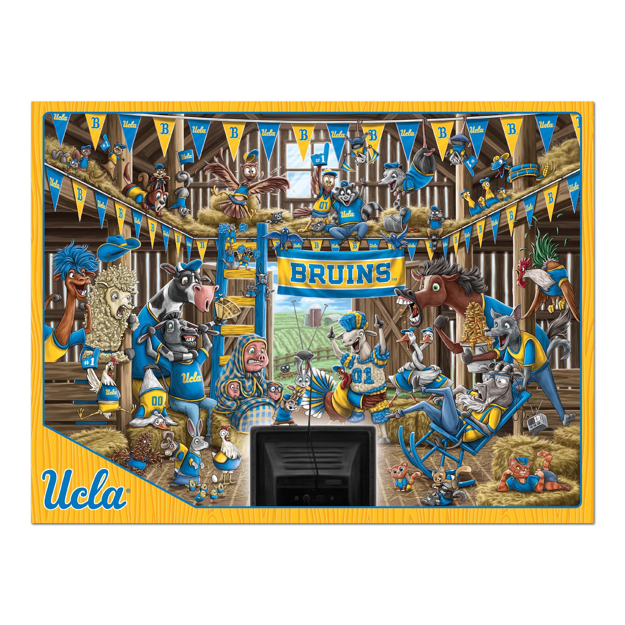 YouTheFan NCAA UCLA Bruins Barnyard Fans 500pc Puzzle - Sports Collectibles, Sports Memorabilia, Sports Fan Shop, Sports Gifts