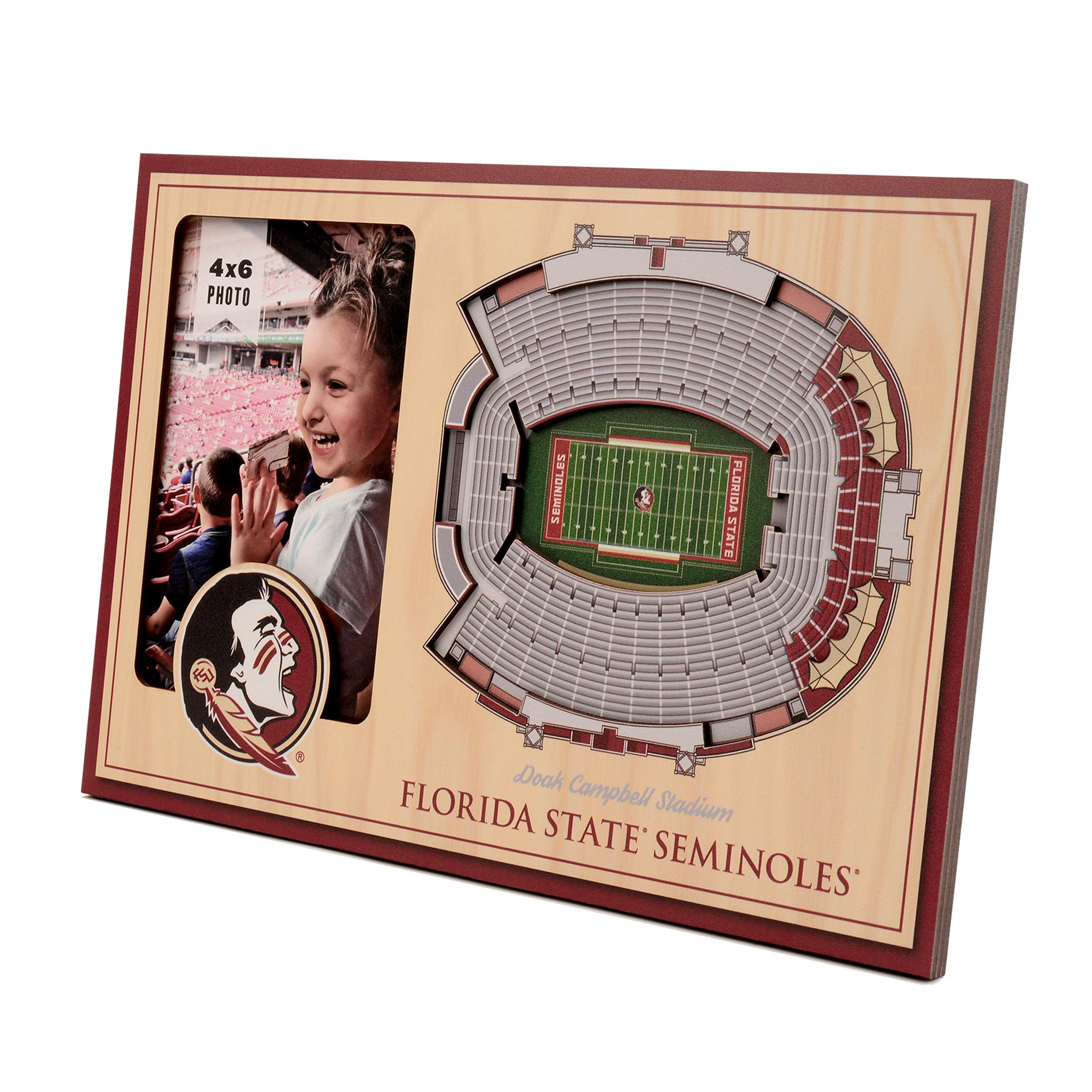 YouTheFan NCAA Florida State Seminoles 3D StadiumView Picture Frame - Doak Campbell Stadium, 12" x 8" - Sports Collectibles, Sports Memorabilia, Sports Fan Shop, Sports Gifts