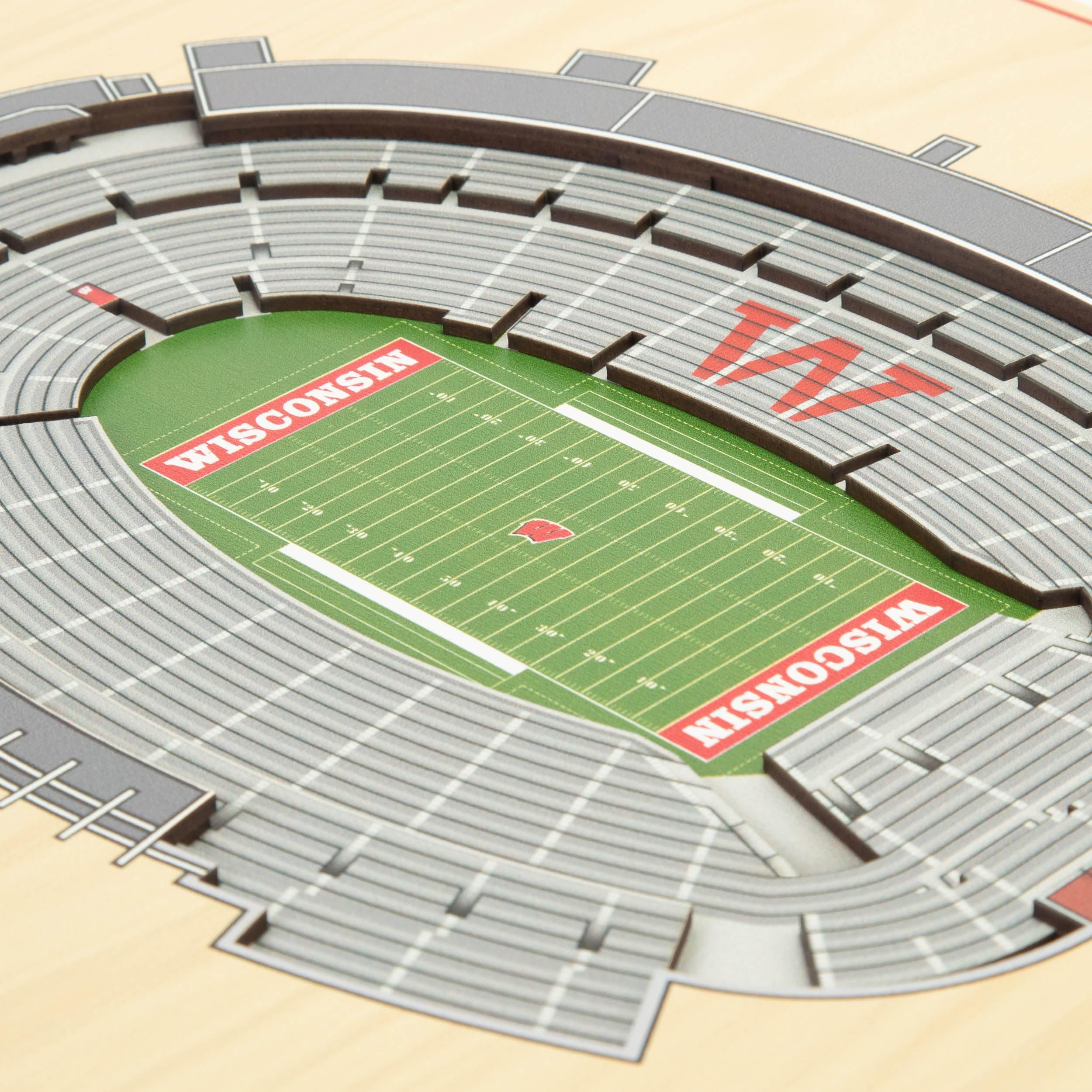 YouTheFan NCAA Wisconsin Badgers 5-Layer StadiumView 3D Wall Art - Camp Randall Stadium - Sports Collectibles, Sports Memorabilia, Sports Fan Shop, Sports Gifts