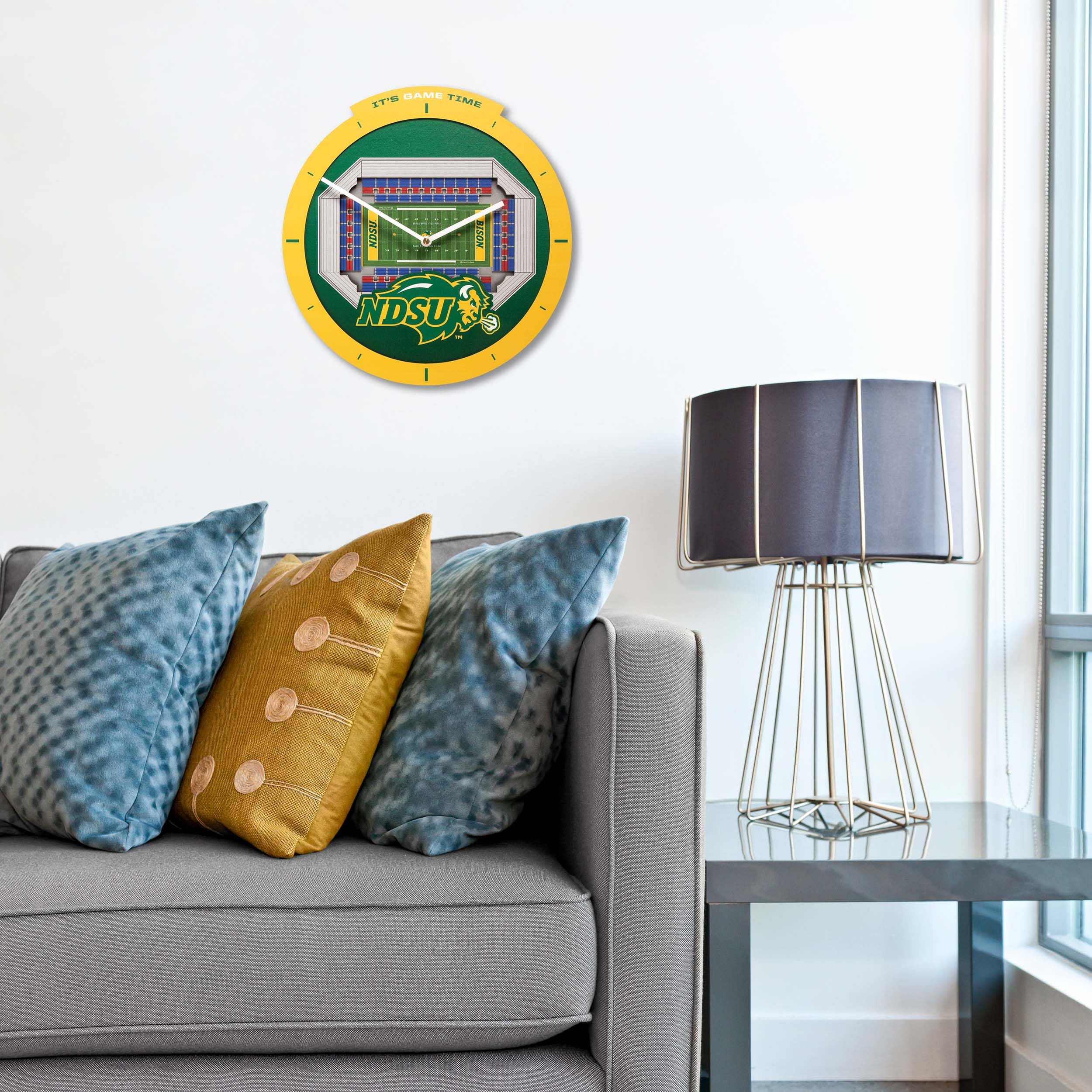 YouTheFan NCAA North Dakota State Bison 3D StadiumView Clock - Sports Collectibles, Sports Memorabilia, Sports Fan Shop, Sports Gifts