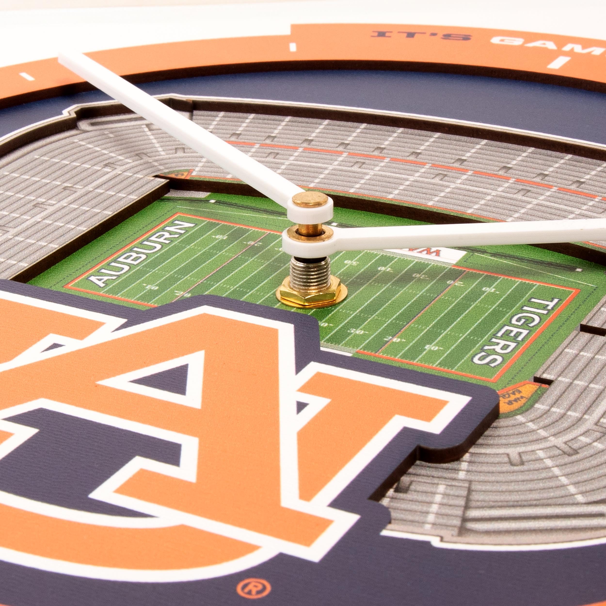 YouTheFan NCAA Auburn Tigers 3D StadiumView Clock - Sports Collectibles, Sports Memorabilia, Sports Fan Shop, Sports Gifts