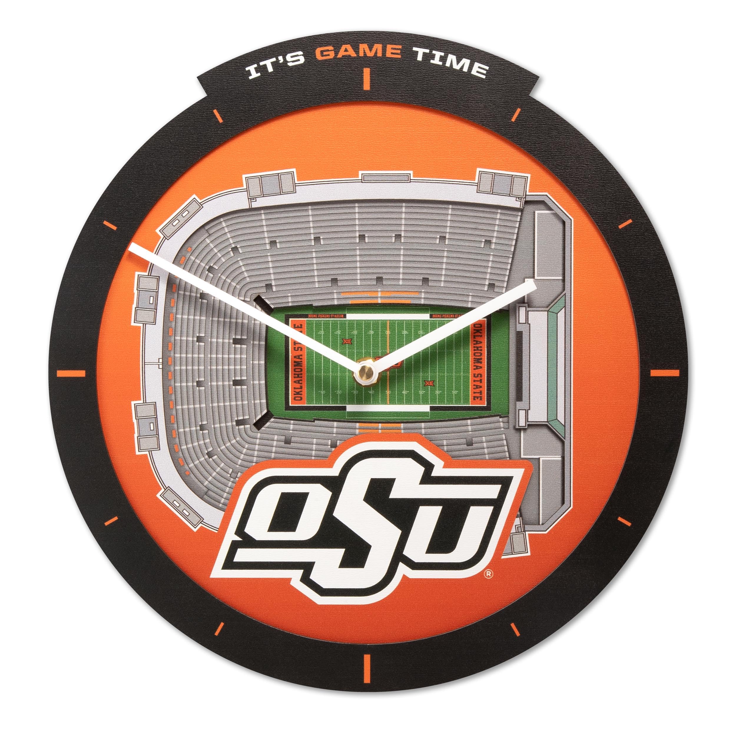 YouTheFan NCAA Oklahoma State Cowboys 3D StadiumView Clock - Sports Collectibles, Sports Memorabilia, Sports Fan Shop, Sports Gifts