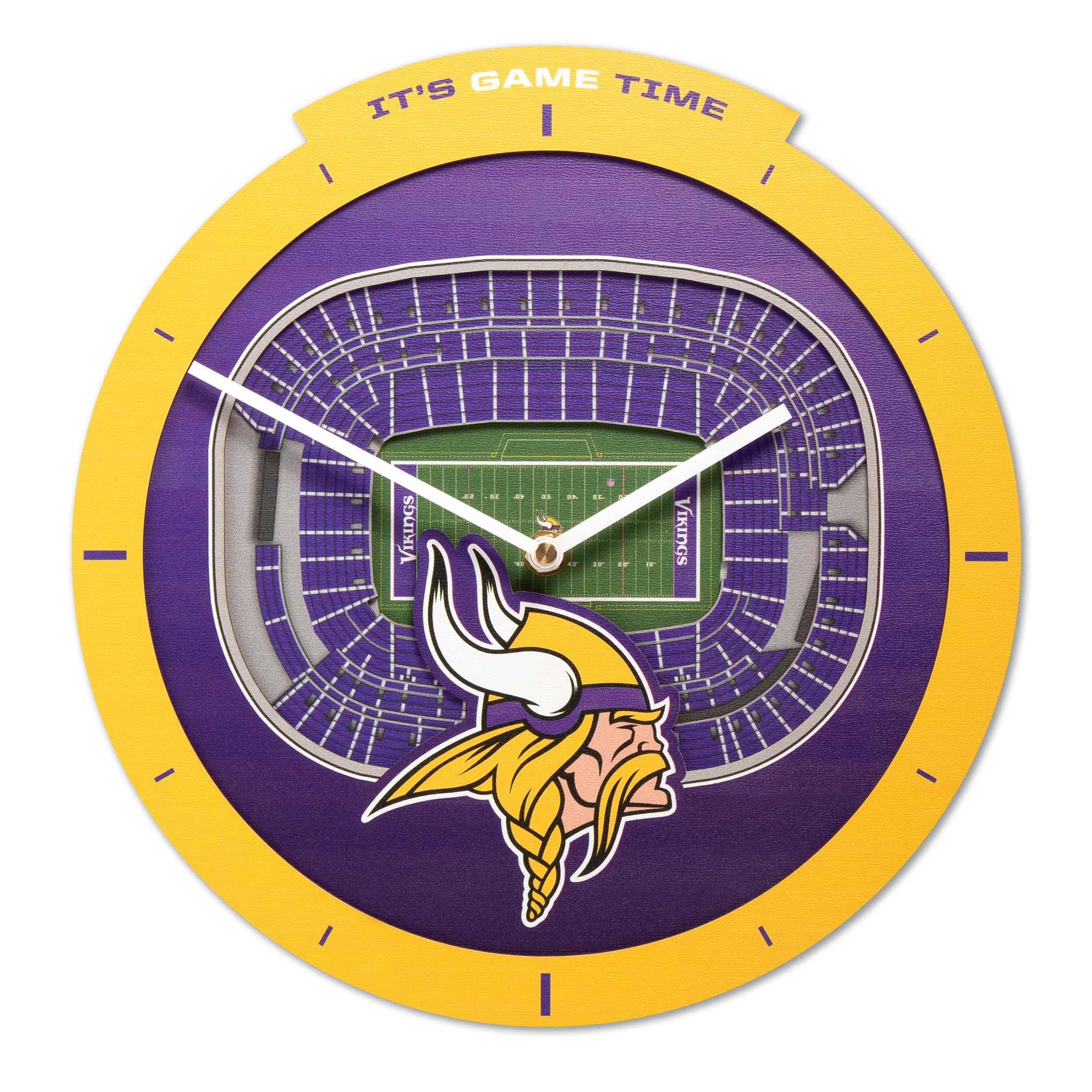 YouTheFan NFL Minnesota Vikings 3D StadiumView Clock - Sports Collectibles, Sports Memorabilia, Sports Fan Shop, Sports Gifts