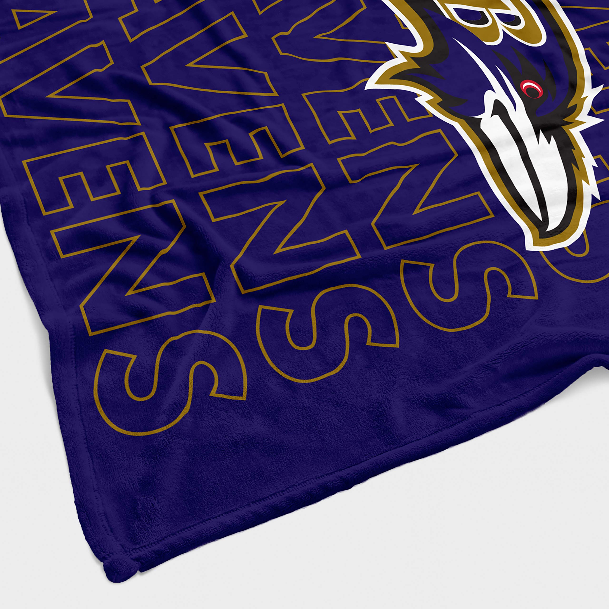 Pegasus Sports NFL Echo Team Wordmark Plush Blanket- Baltimore Ravens Team Color 60x70 - Sports Gifts, Sports Memorabilia, Sports Collectibles, Fan Shop