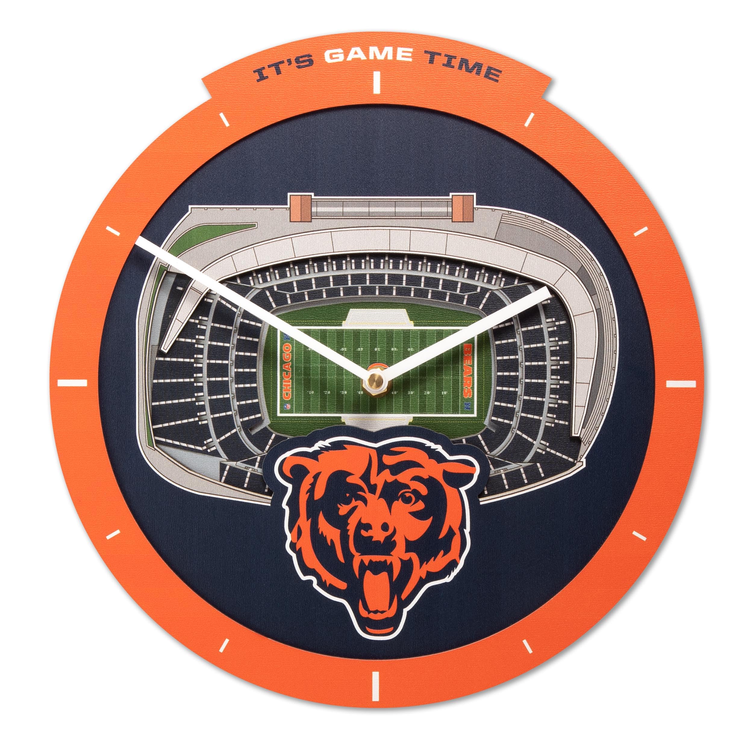 YouTheFan NFL Chicago Bears 3D StadiumView Clock - Sports Gifts, Sports Memorabilia, Sports Collectibles, Fan Shop