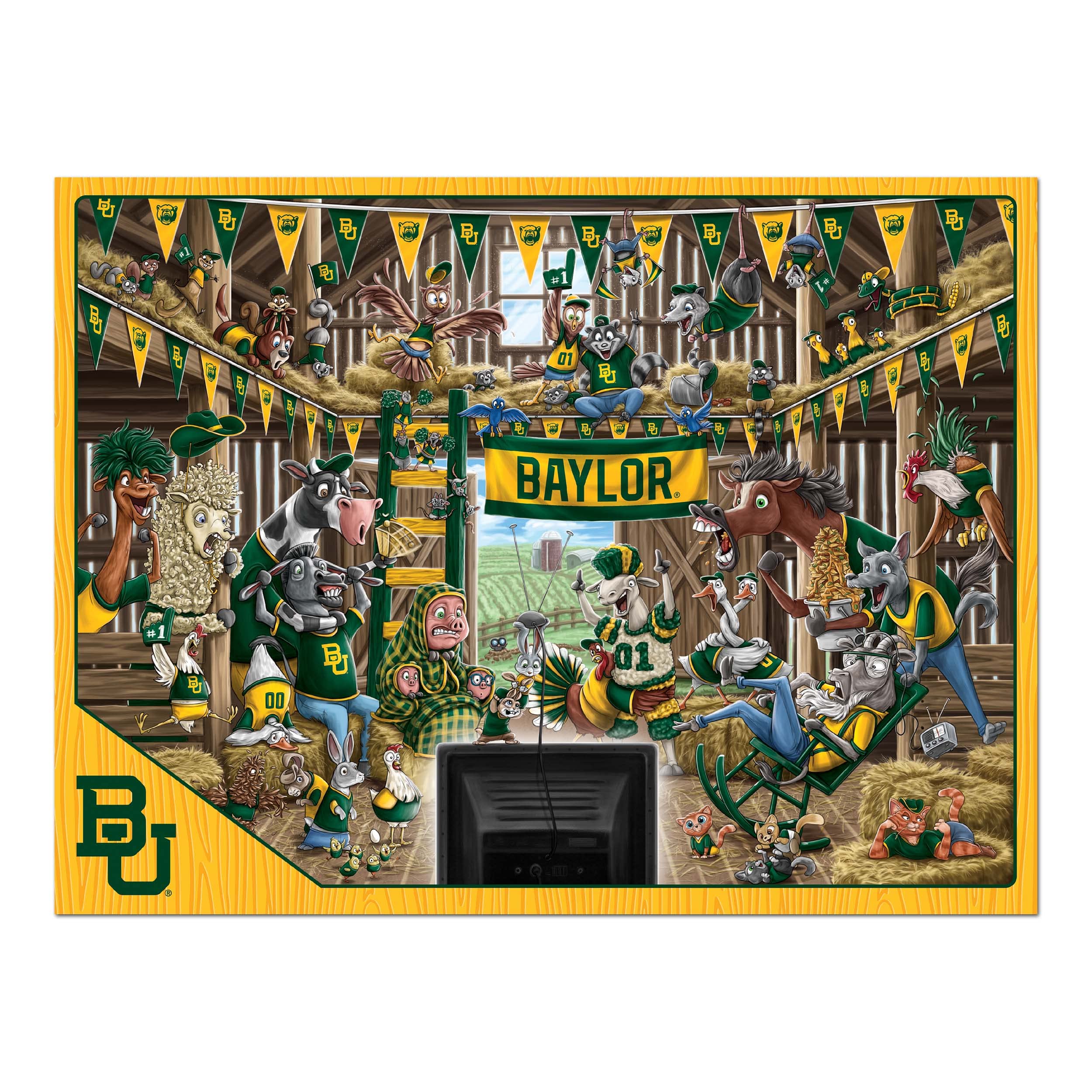 YouTheFan NCAA Baylor Bears Barnyard Fans 500pc Puzzle - Sports Gifts, Sports Memorabilia, Sports Collectibles, Fan Shop
