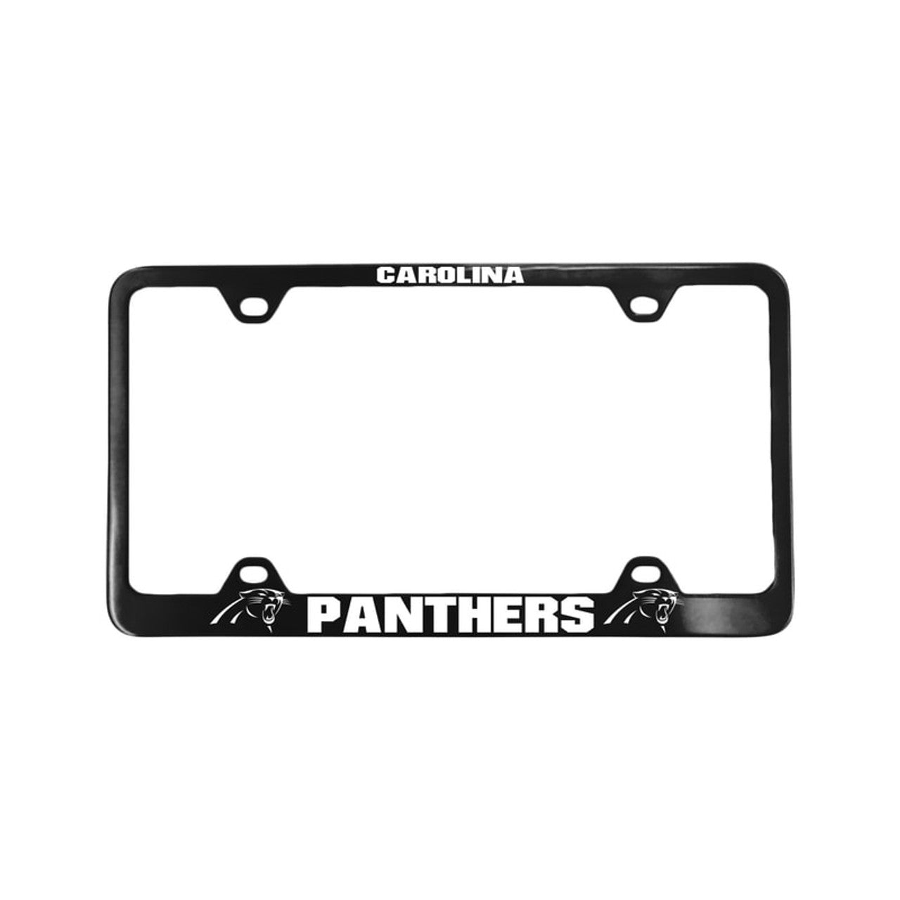 Carolina Panthers License Plate Frame Laser Cut Black - Sports Collectibles, Sports Memorabilia, Sports Fan Shop, Sports Gifts