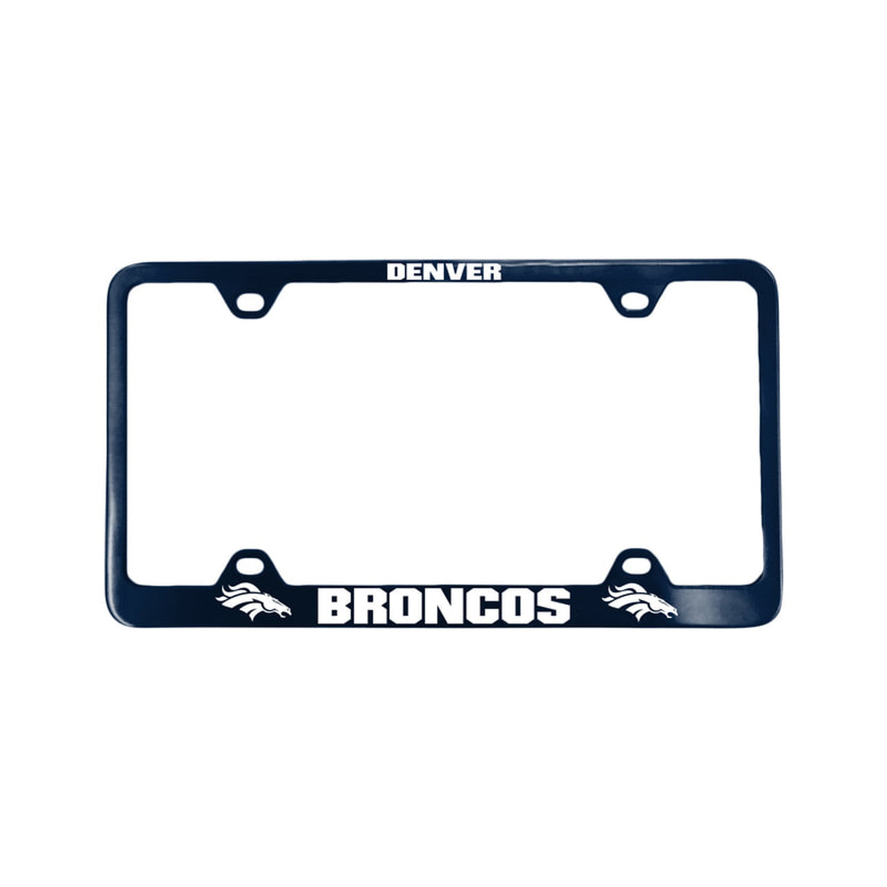 Denver Broncos License Plate Frame Laser Cut Blue - Sports Collectibles, Sports Memorabilia, Sports Fan Shop, Sports Gifts